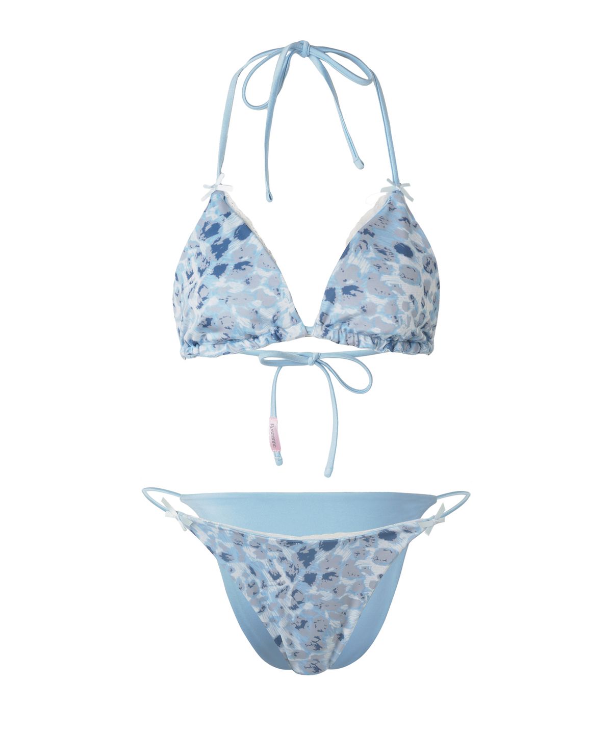 로잔느(ROSEANNE) Reversible Triangle Bikini (Soda Blue/Leopard)