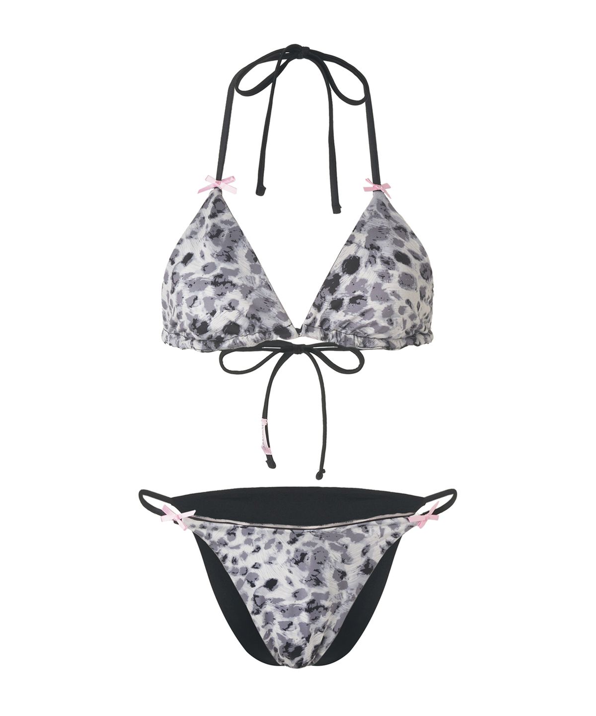 로잔느(ROSEANNE) Reversible Triangle Bikini (Noir Black/Leopard)