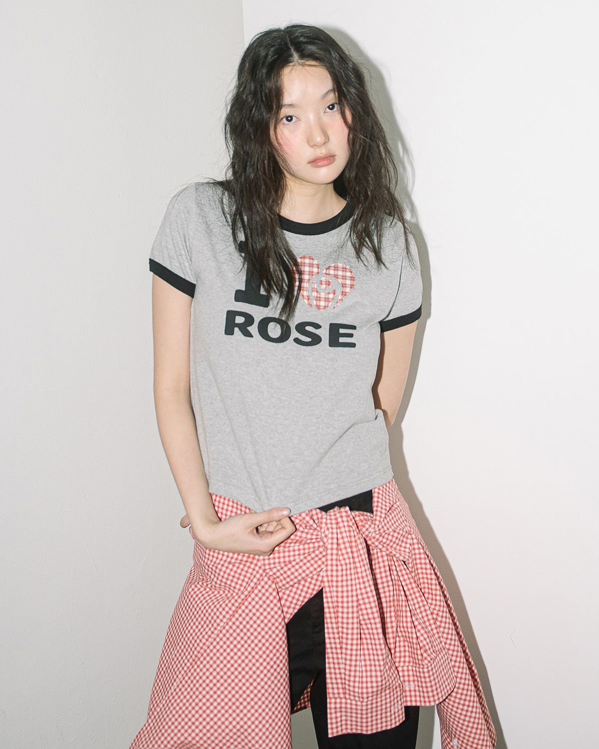 해비즘(HAVISM) I ROSE RINGER S/S TEE(GREY)