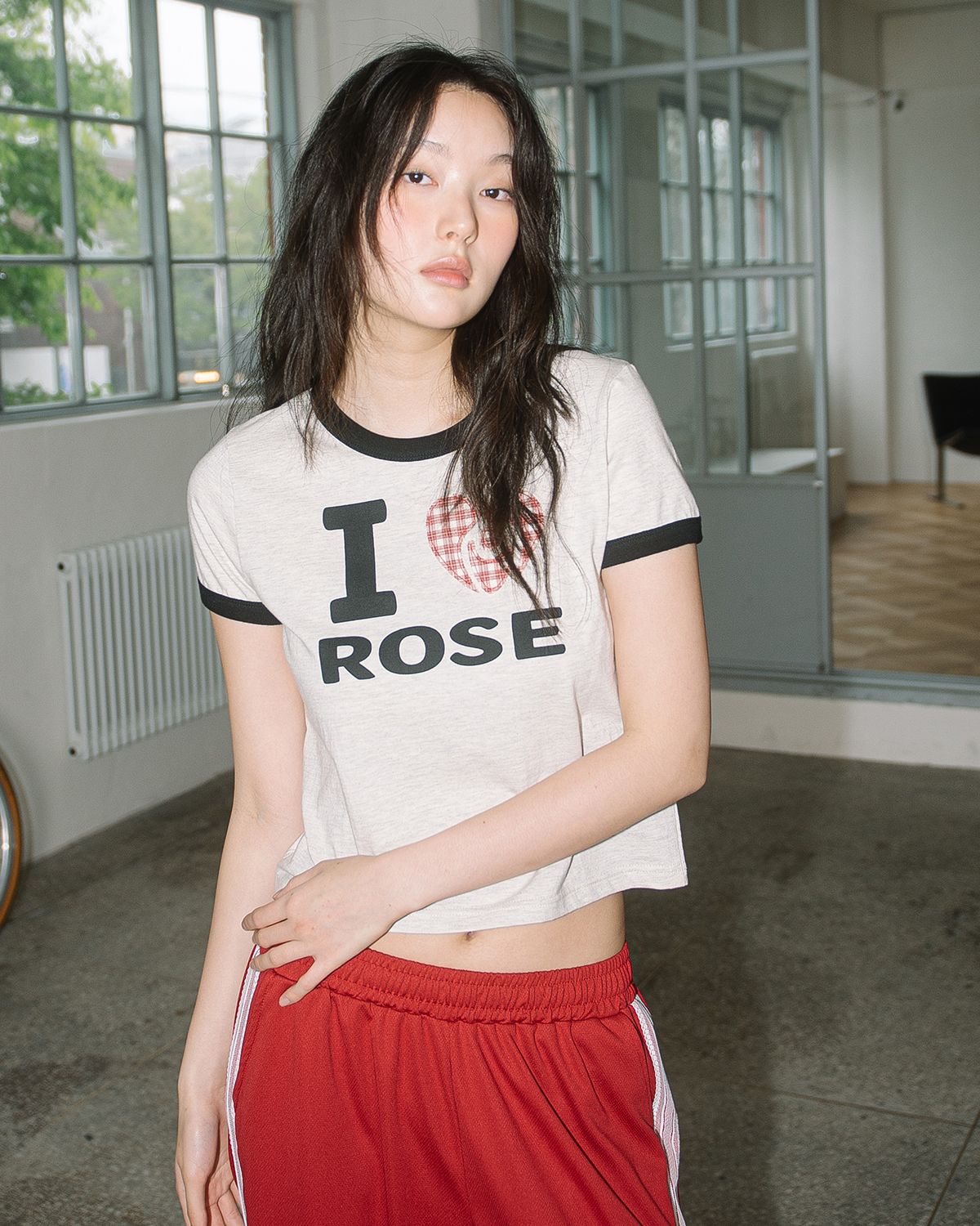 해비즘(HAVISM) I ROSE RINGER S/S TEE(OATMEAL)