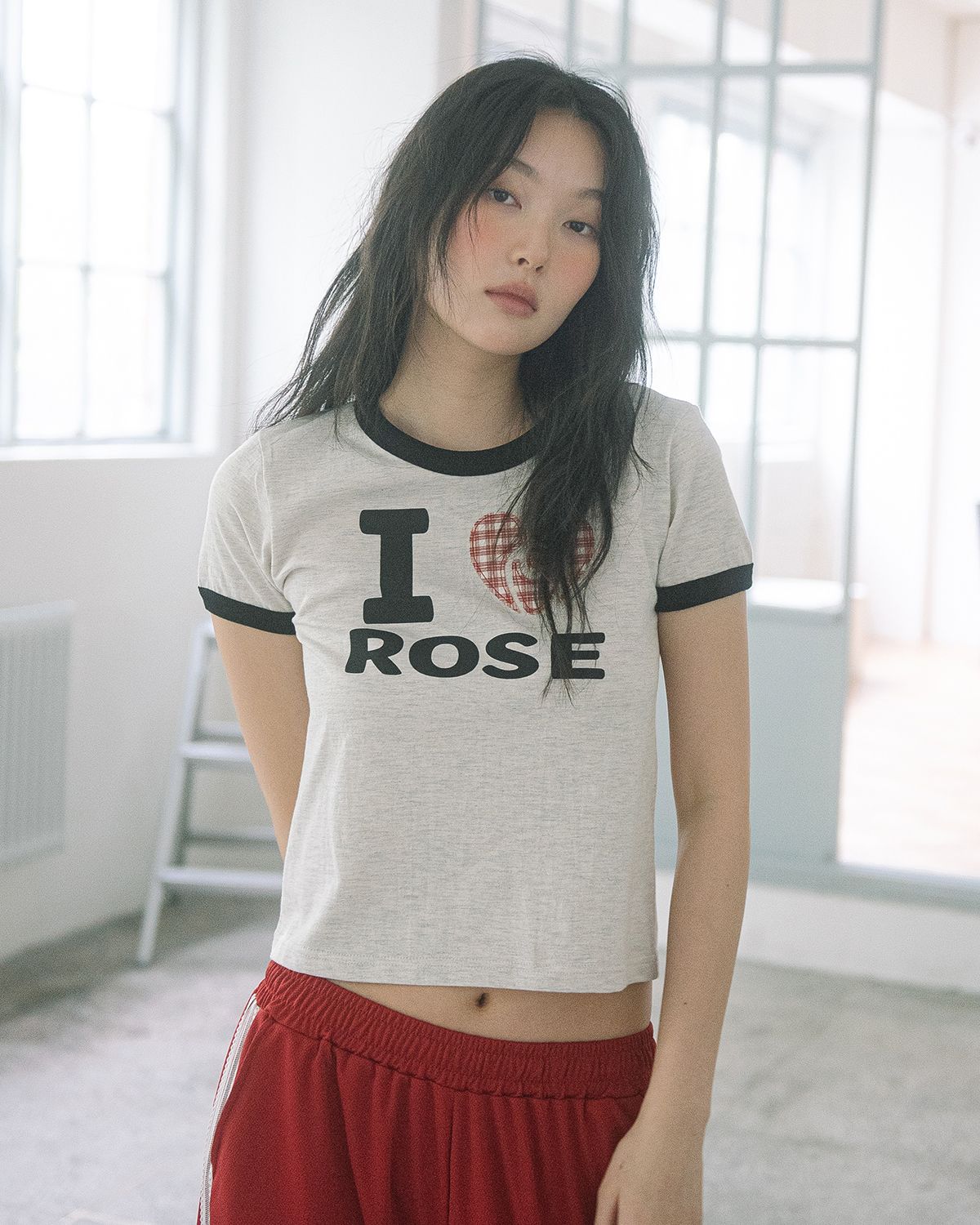 해비즘(HAVISM) I ROSE RINGER S/S TEE(OATMEAL)