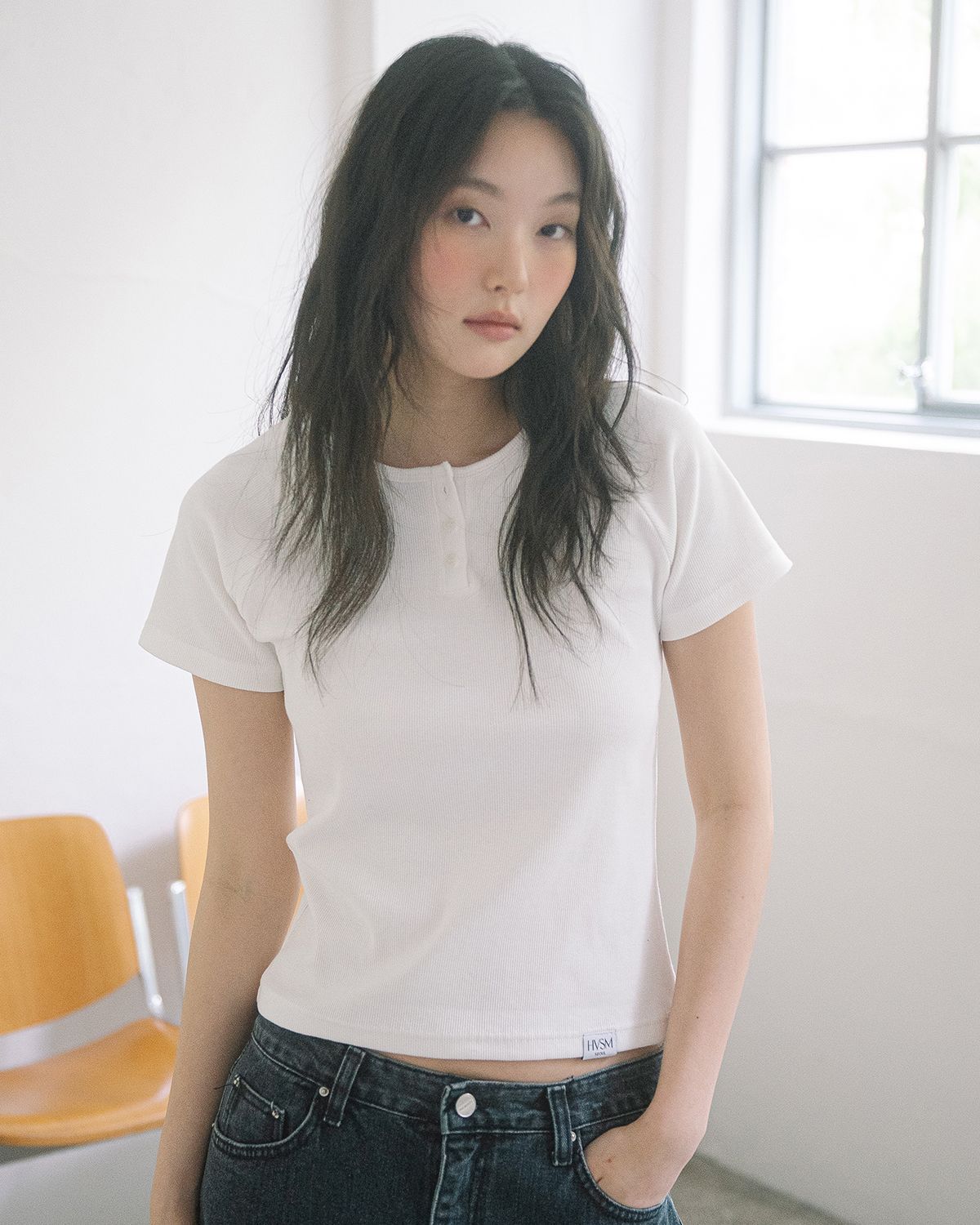 해비즘(HAVISM) RIB HENLEY NECK S/S TEE(10COLOR)