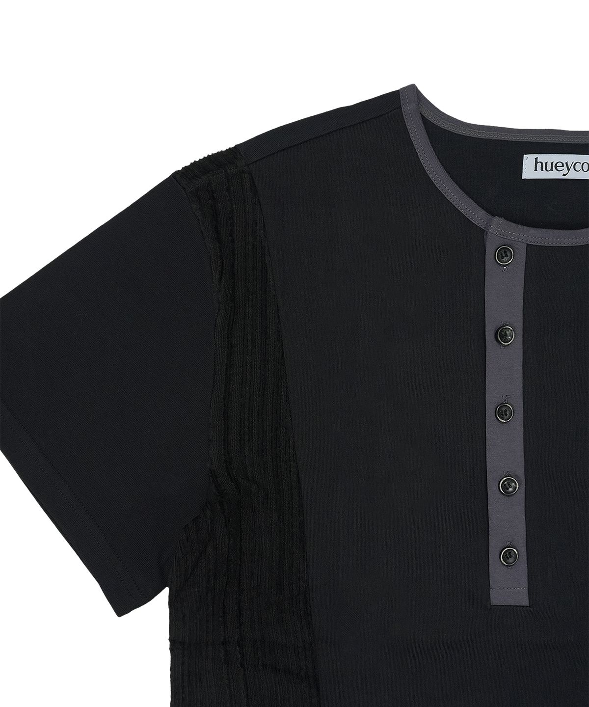 휴이(HUEY) Two Side Button Tee Black