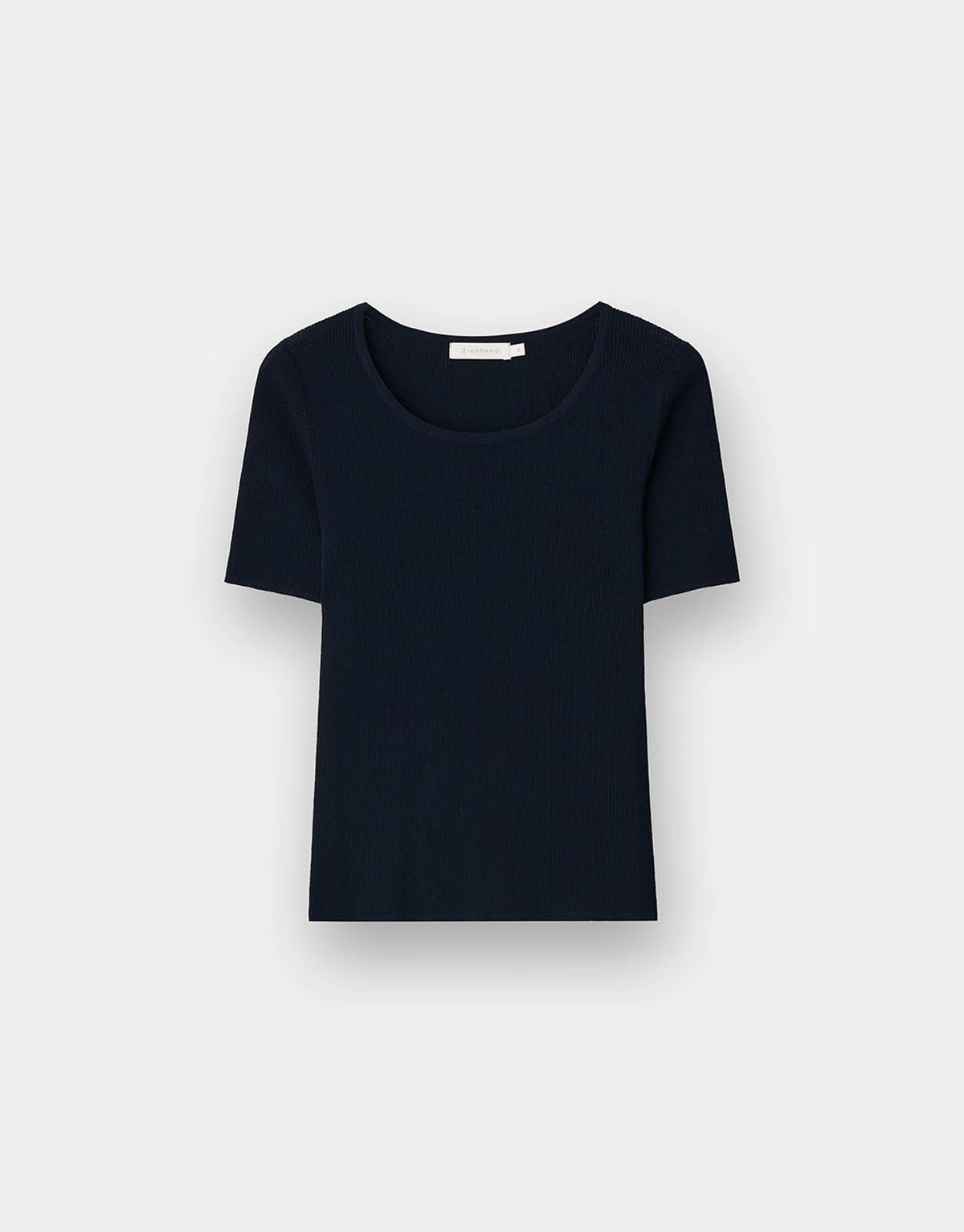 지오다노(GIORDANO) 골지 U넥 반팔 니트 스웨터(14GG) 356530 [2color]