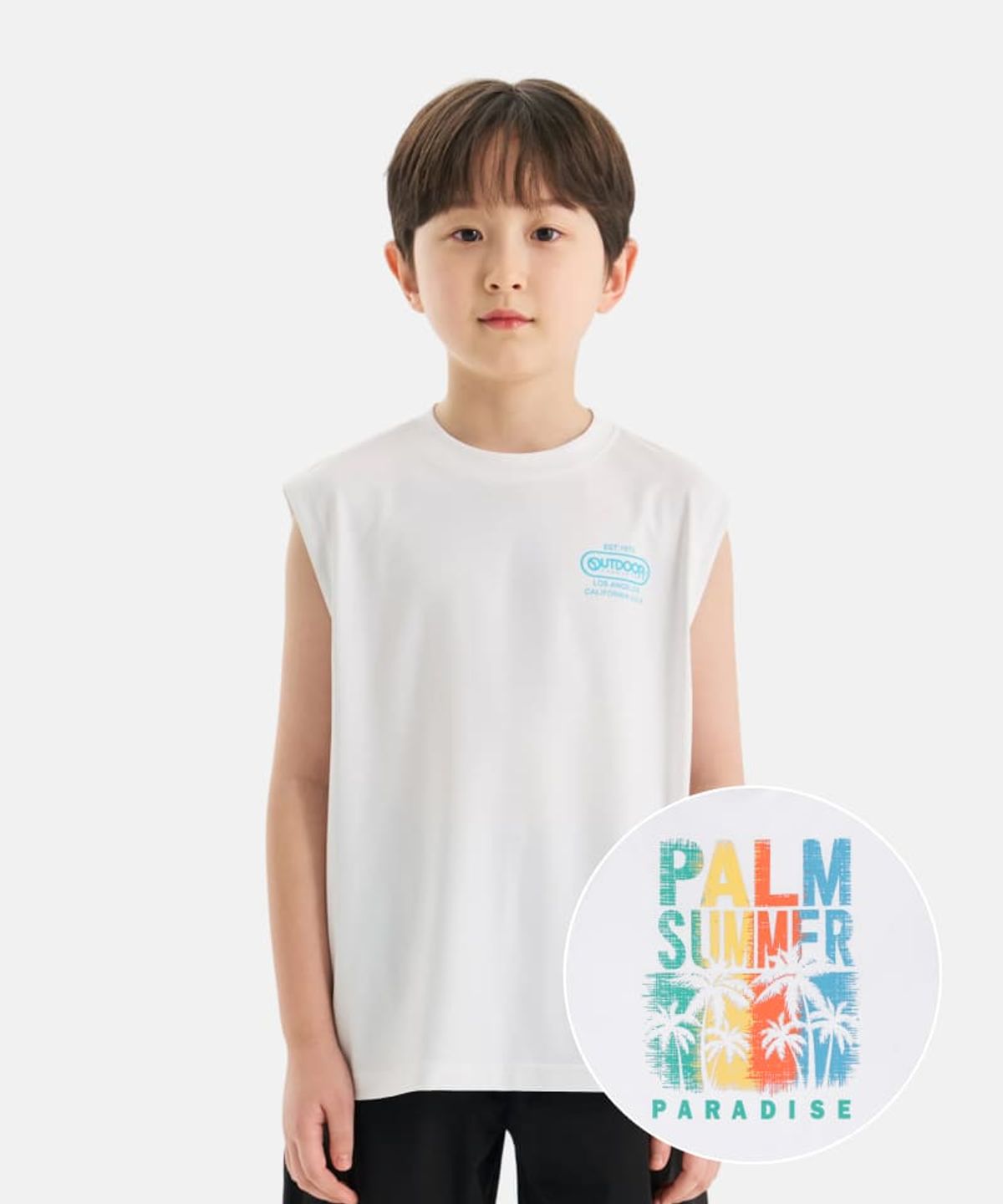 아웃도어 프로덕츠 키즈(OUTDOOR PRODUCTS KIDS) 쿨터치 백 그래픽 탱크탑 (오프 화이트) OD262ITK24_OWH