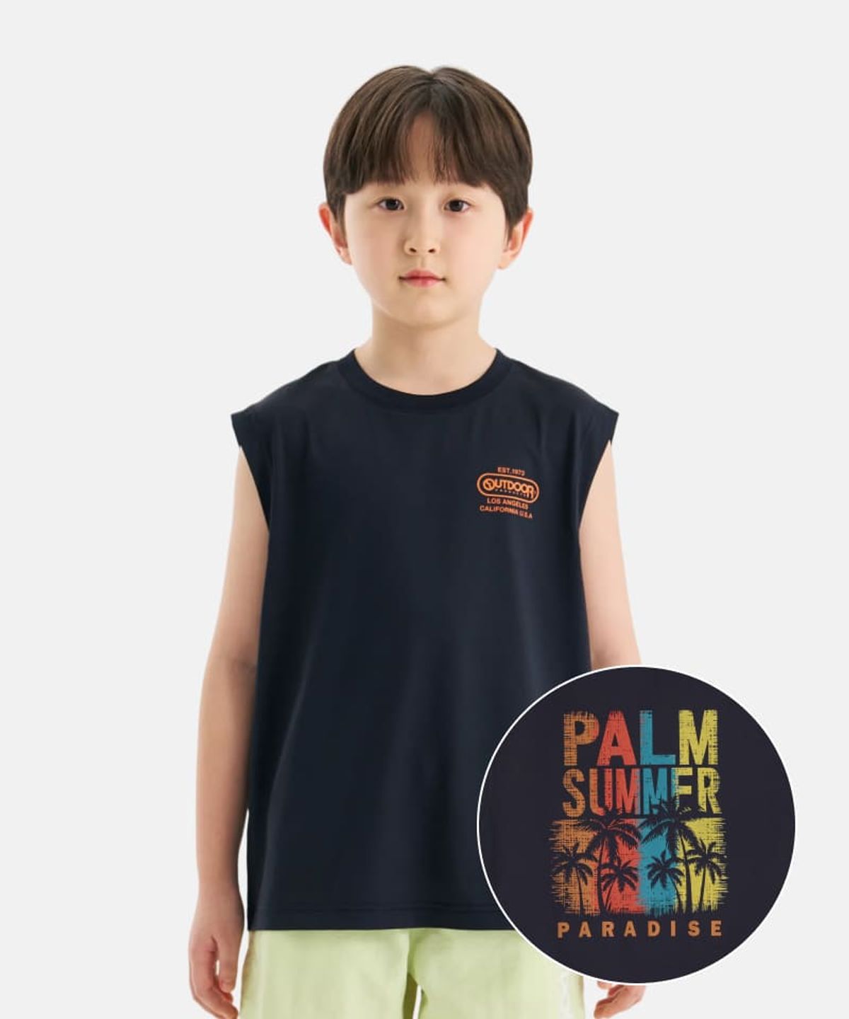 아웃도어 프로덕츠 키즈(OUTDOOR PRODUCTS KIDS) 쿨터치 백 그래픽 탱크탑 (다크 네이비) OD262ITK24_DNY