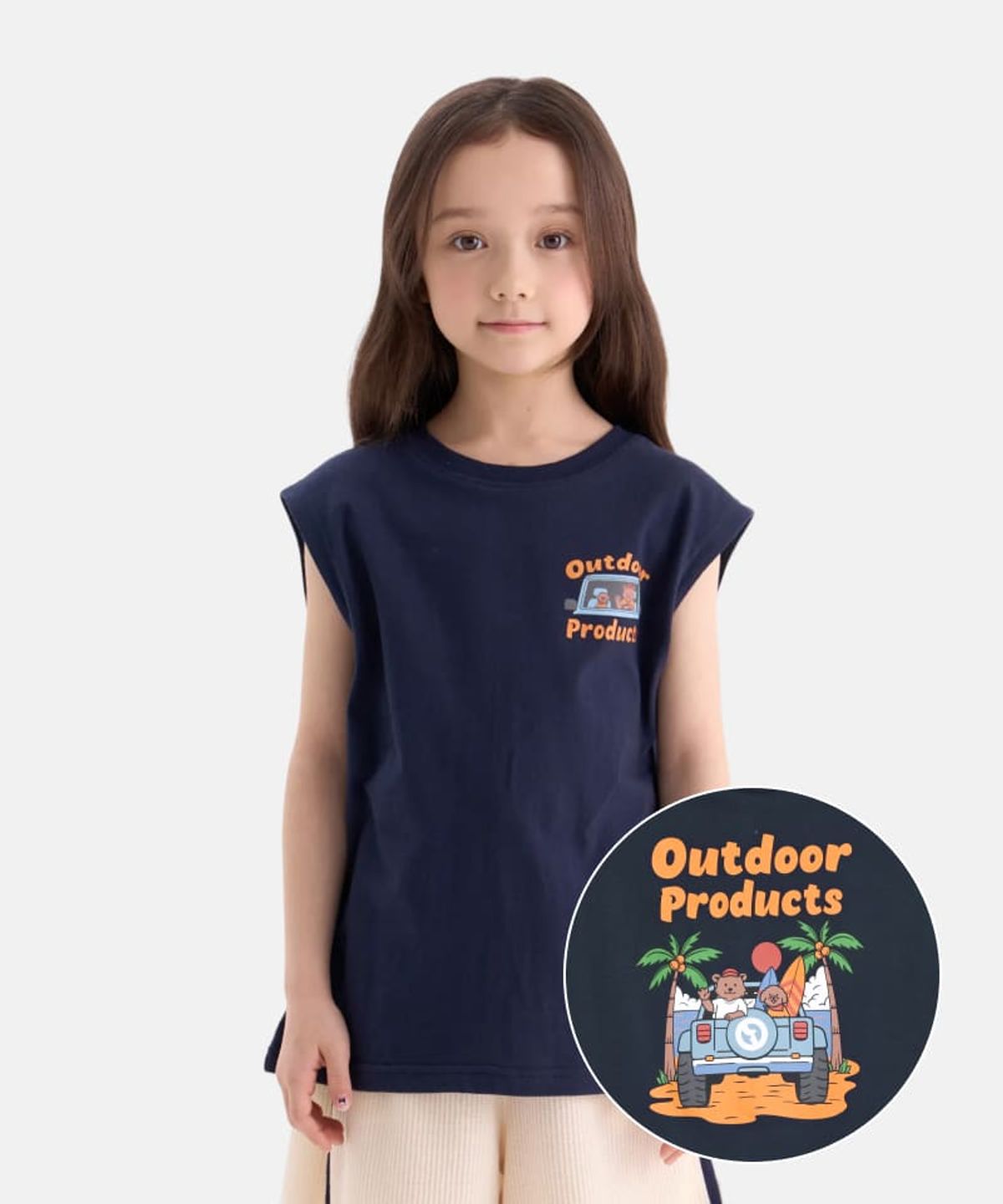 아웃도어 프로덕츠 키즈(OUTDOOR PRODUCTS KIDS) 백 그래픽 탱크탑 (네이비) OD262ITK25_NVY
