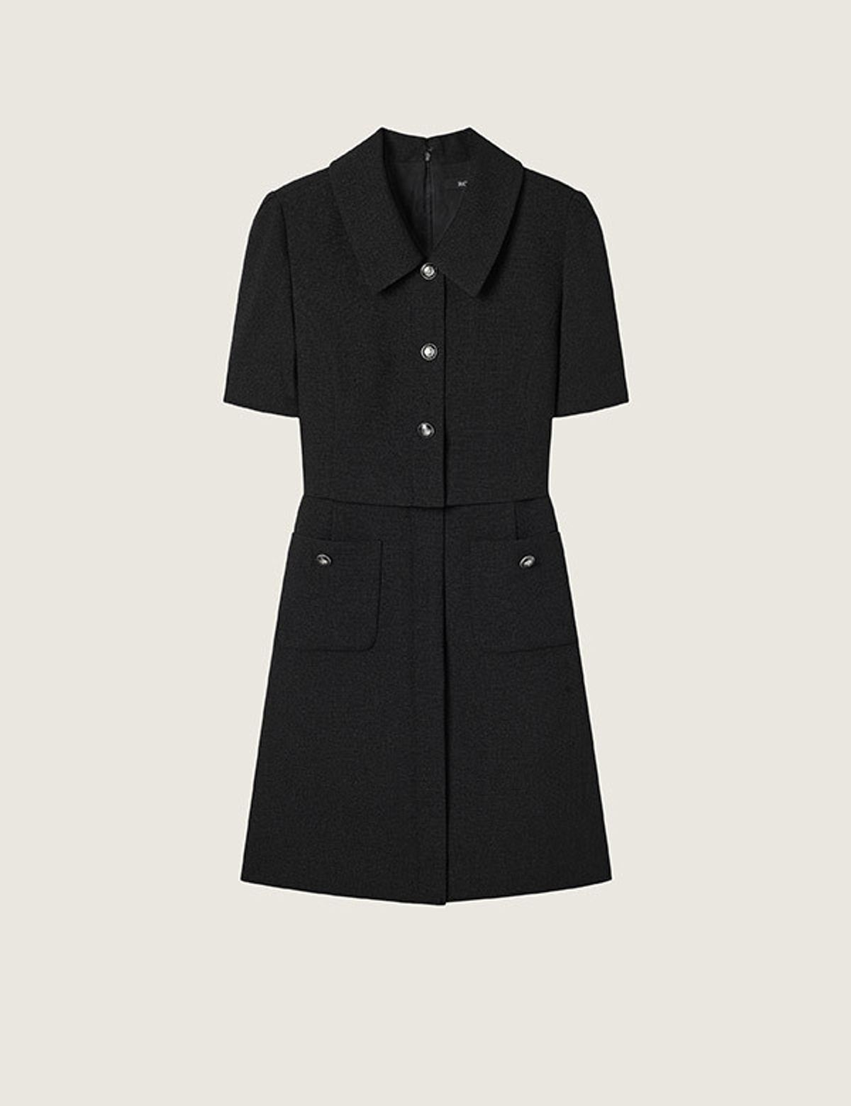 로엠(ROEM) 카라 2in1 트위드 미니 원피스 (BLACK) RMOWG25NT1
