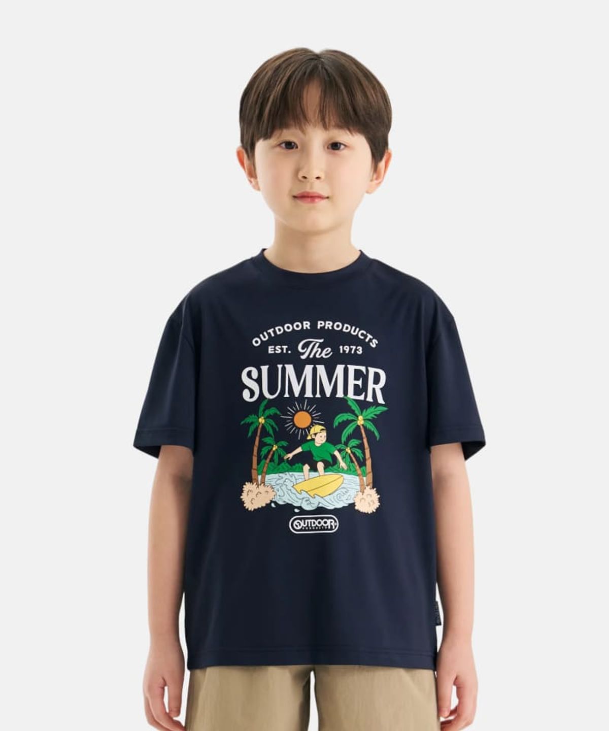 아웃도어 프로덕츠 키즈(OUTDOOR PRODUCTS KIDS) 쿨터치 썸머 그래픽 반팔 티셔츠 (다크 네이비) OD262ISS21_DNY