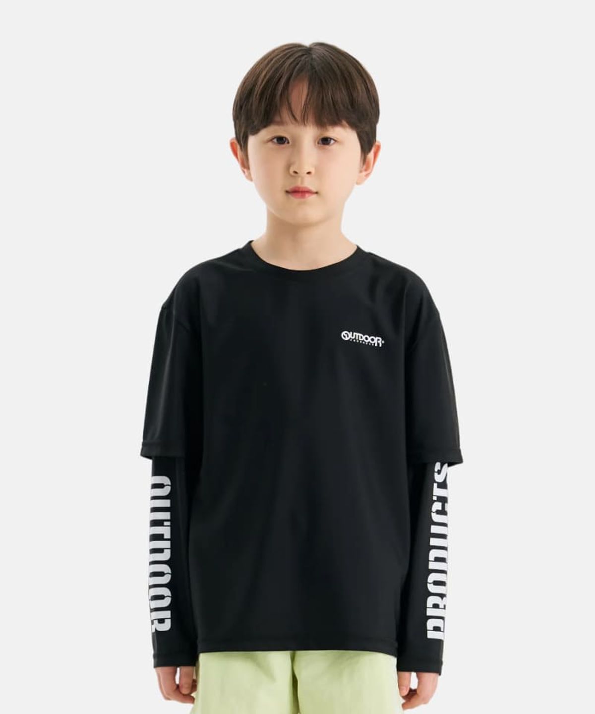 아웃도어 프로덕츠 키즈(OUTDOOR PRODUCTS KIDS) 긴팔 레이어드 워터 티셔츠 (블랙) OD262ESW02_BLK