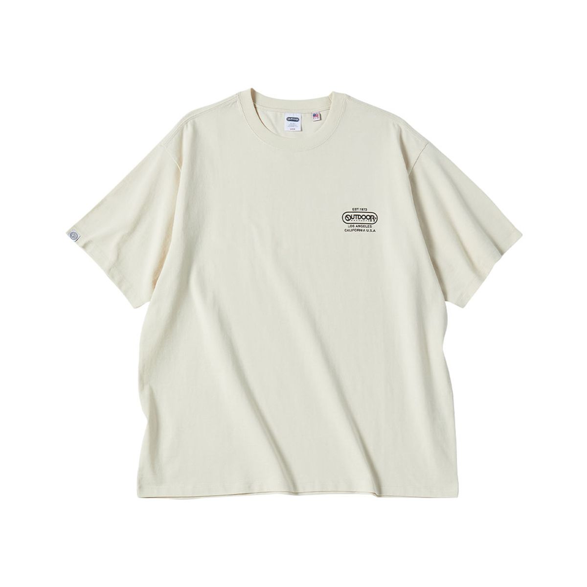 아웃도어 프로덕츠(OUTDOOR PRODUCTS) 오버핏 백로고 티셔츠 (크림)
