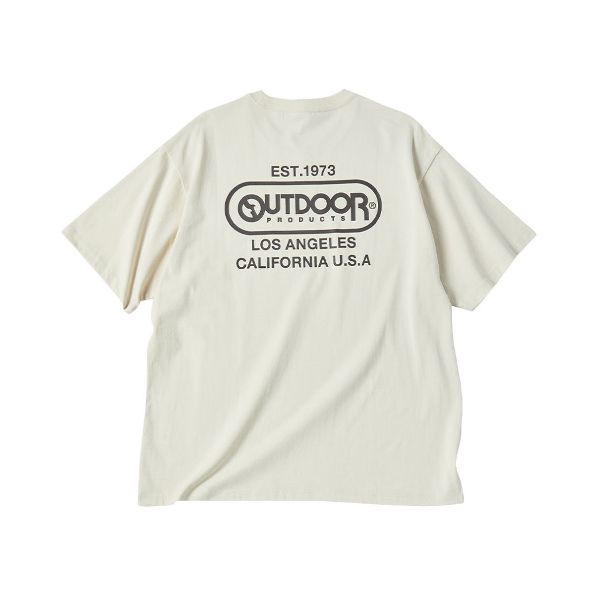 아웃도어 프로덕츠(OUTDOOR PRODUCTS) 오버핏 백로고 티셔츠 (크림)