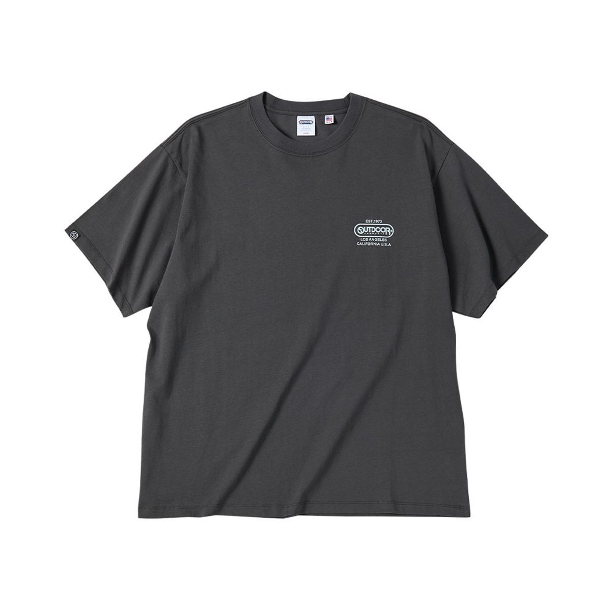 아웃도어 프로덕츠(OUTDOOR PRODUCTS) 오버핏 백로고 티셔츠 (챠콜)