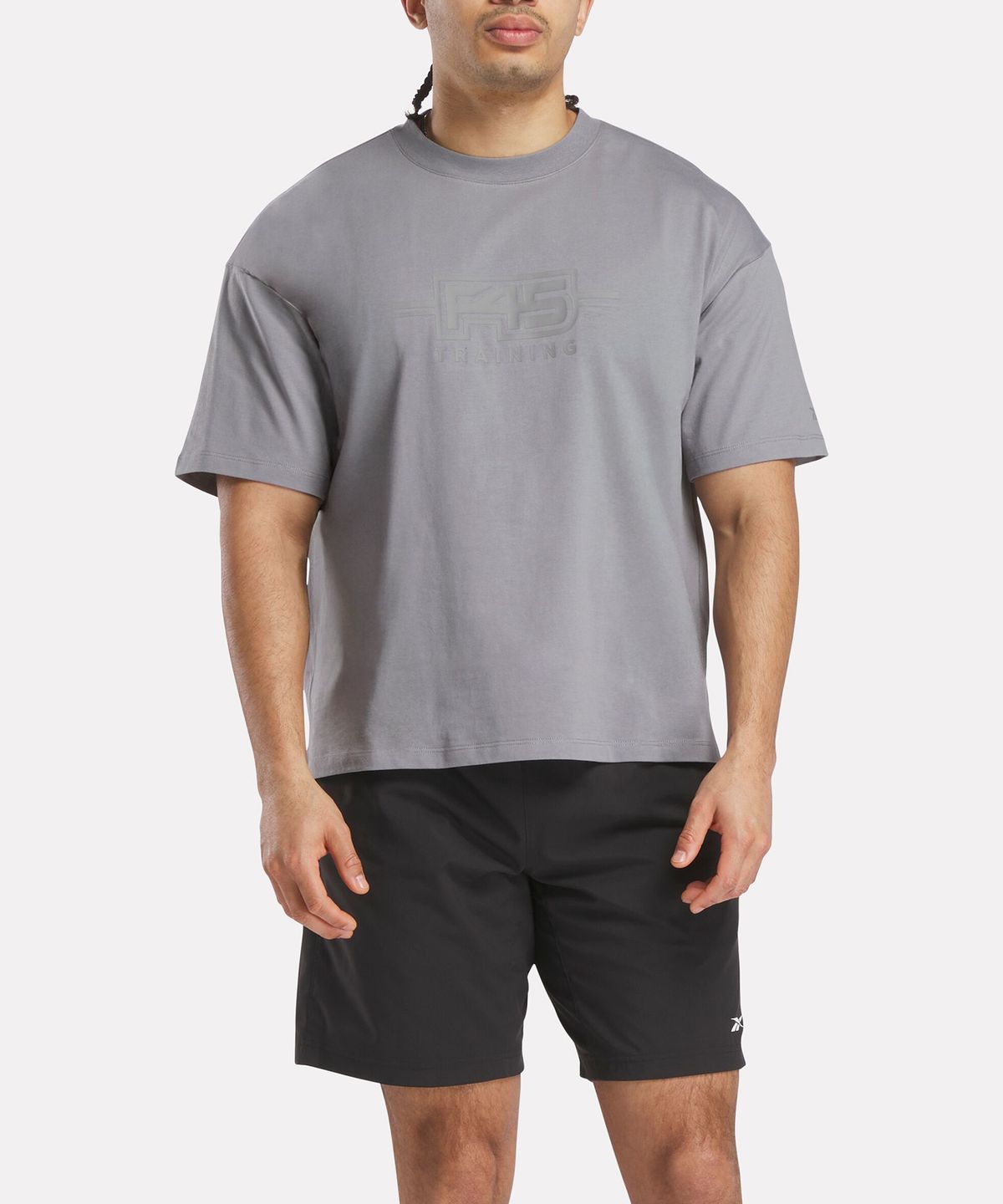 리복(REEBOK) [F45 Training] 토널 그래픽 티셔츠 - 그레이 / 100274488