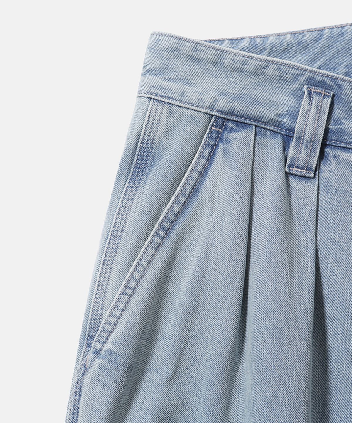 모이프(MOIF) [SS26] WIDE CARPENTER DENIM SHORTS / BLEACHED INDIGO
