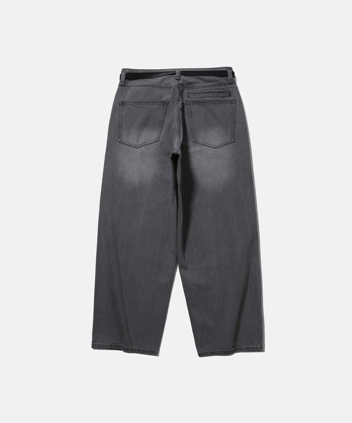 모이프(MOIF) [SS26] WIDE 6P BELTED DENIM PANTS / BLEACHED BLACK