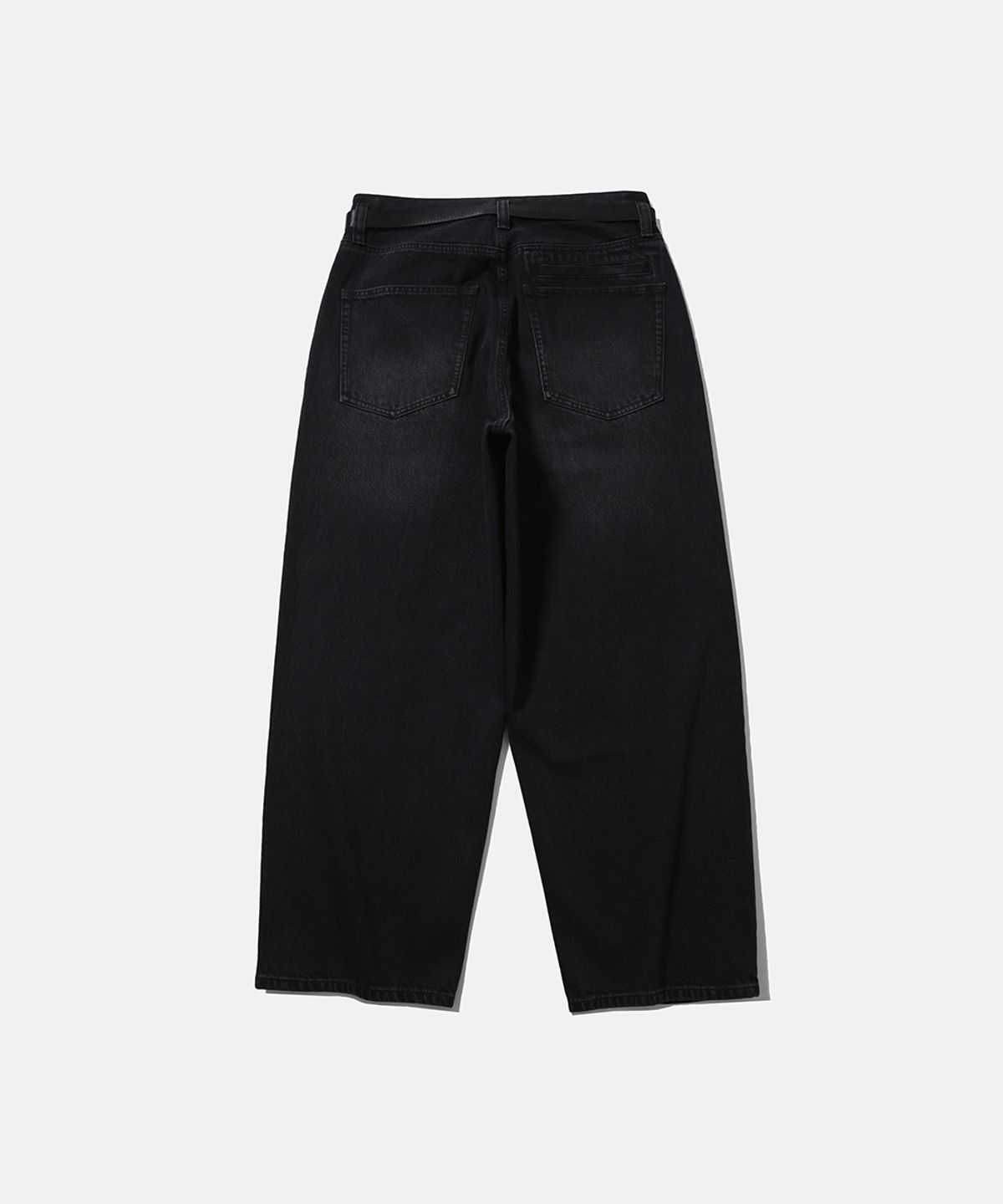 모이프(MOIF) [SS26] WIDE 6P BELTED DENIM PANTS / RINSED BLACK
