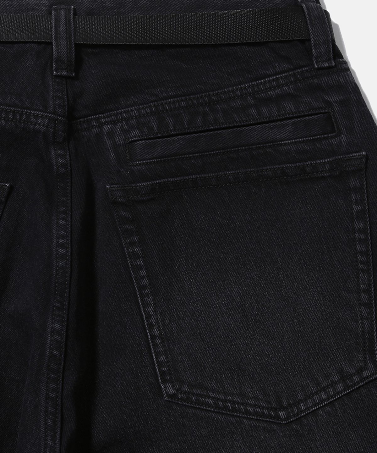 모이프(MOIF) [SS26] WIDE 6P BELTED DENIM PANTS / RINSED BLACK