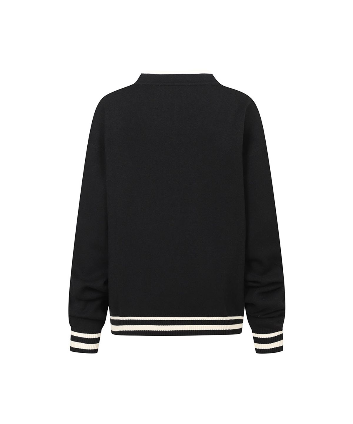 모아벨(MOABEL) PREPPY LINE CARDIGAN - BLACK