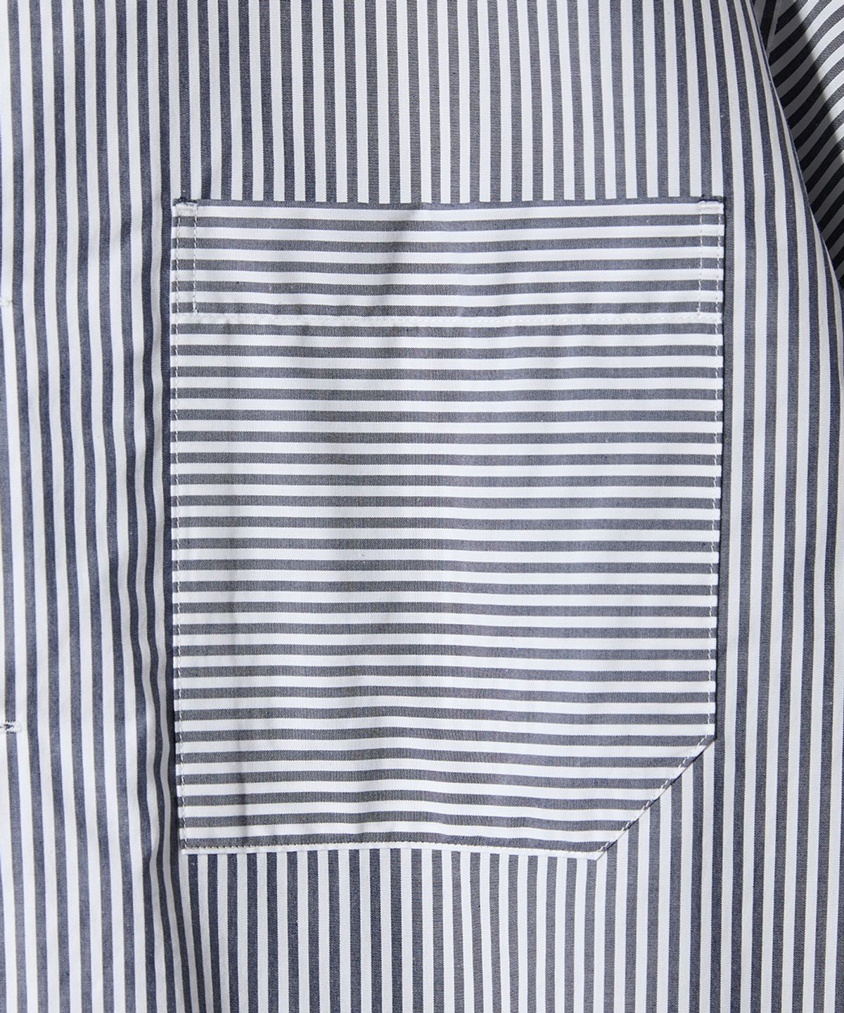 홀리선(HORLISUN) Joshua Reverse Stripe Shirt Navy