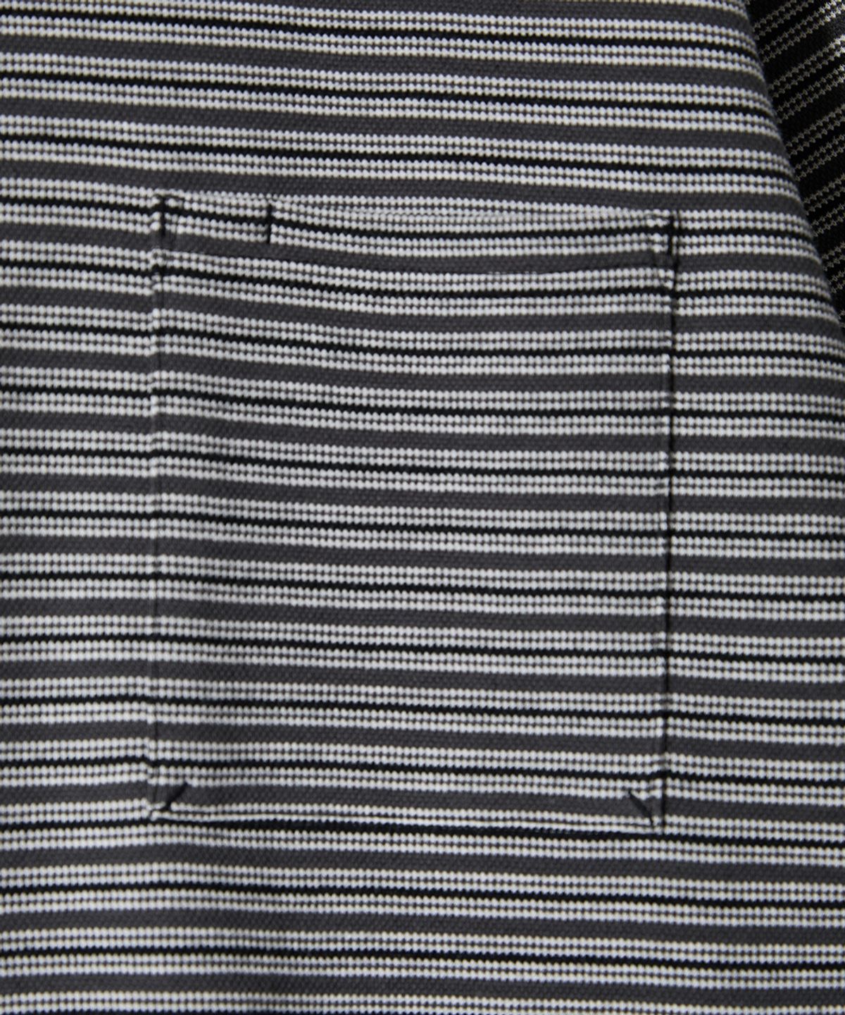 홀리선(HORLISUN) Powell Short Pique Stripe T-shirt Charcoal