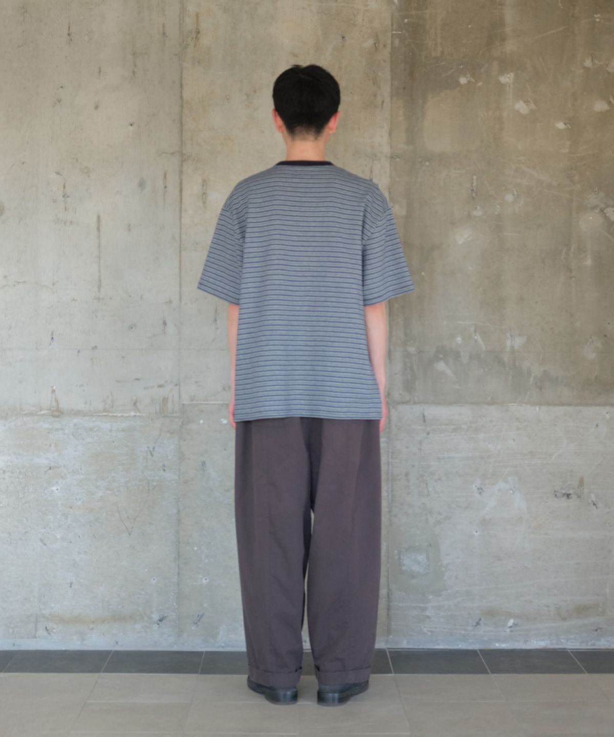 홀리선(HORLISUN) Powell Short Pique Stripe T-shirt Evergreen