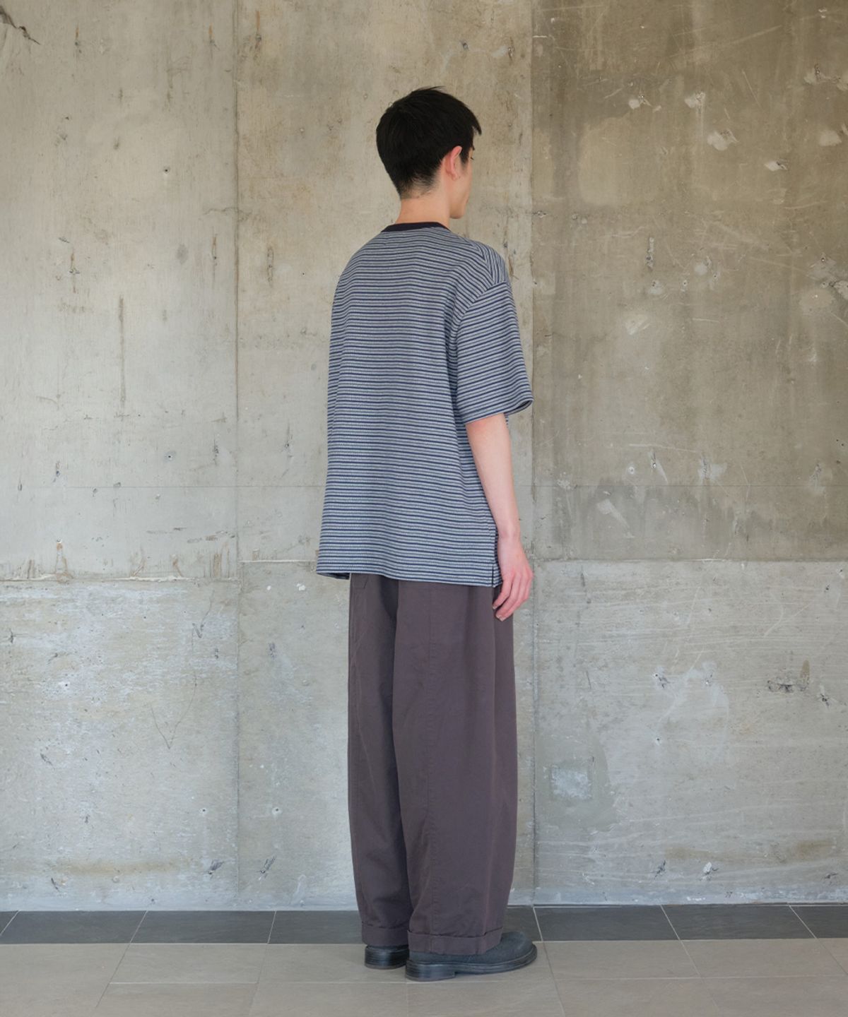 홀리선(HORLISUN) Powell Short Pique Stripe T-shirt Evergreen
