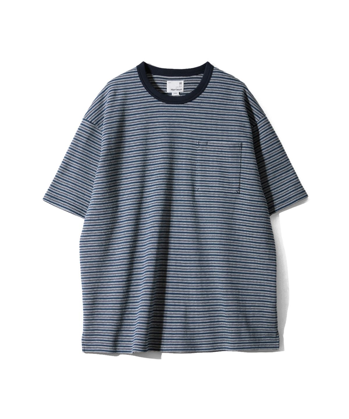 홀리선(HORLISUN) Powell Short Pique Stripe T-shirt Evergreen