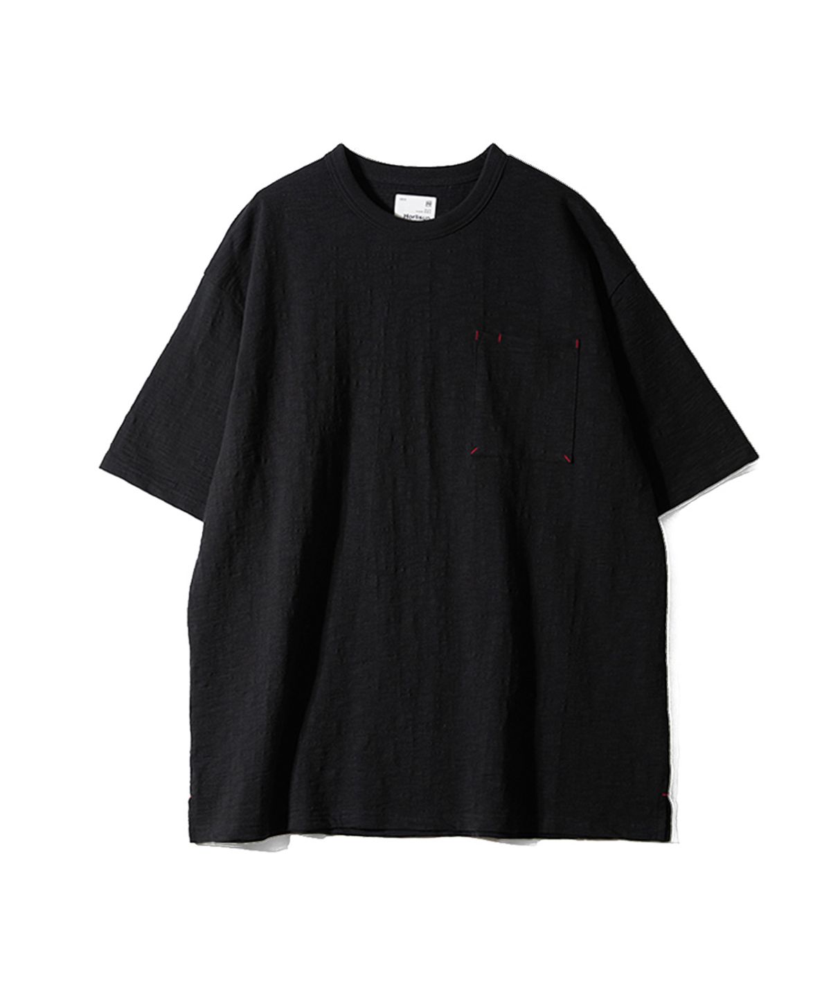 홀리선(HORLISUN) Lawrence Slub Short Sleeve T-shirt Black