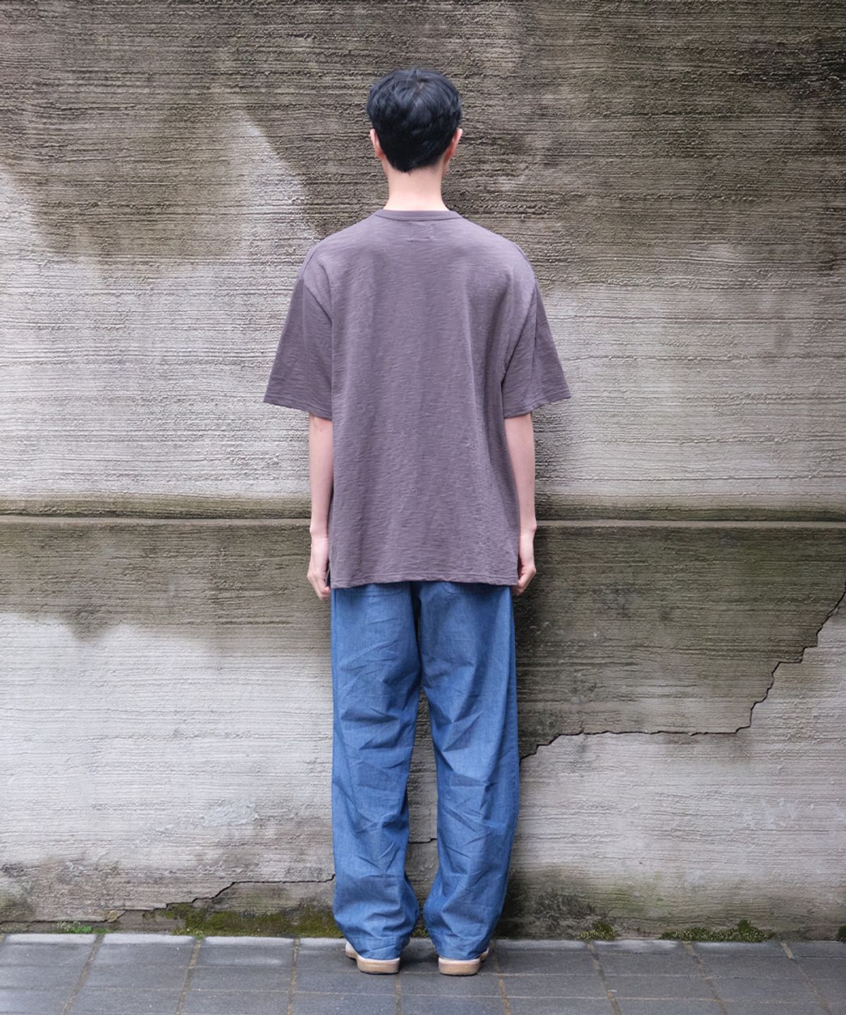홀리선(HORLISUN) Lawrence Slub Short Sleeve T-shirt Charcoal
