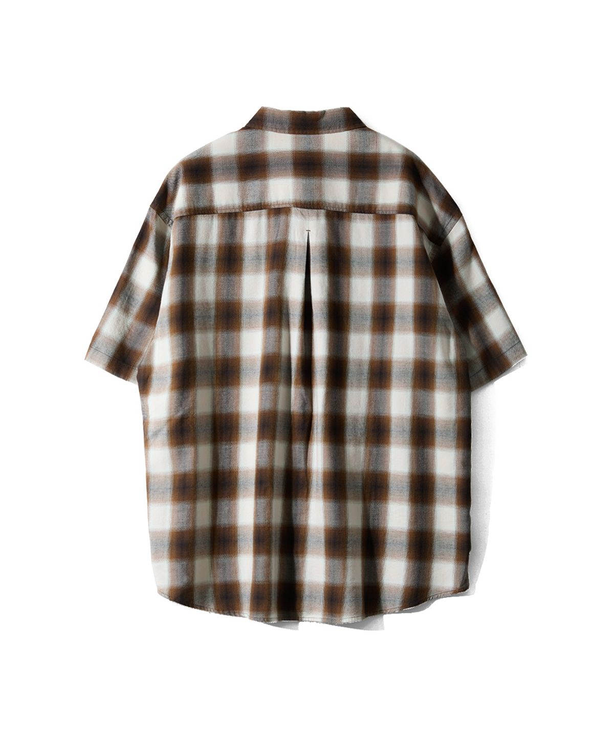 홀리선(HORLISUN) Ophir Cupro Ombre Multi Check Shirt Mocha