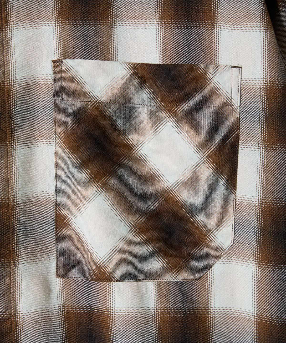 홀리선(HORLISUN) Ophir Cupro Ombre Multi Check Shirt Mocha