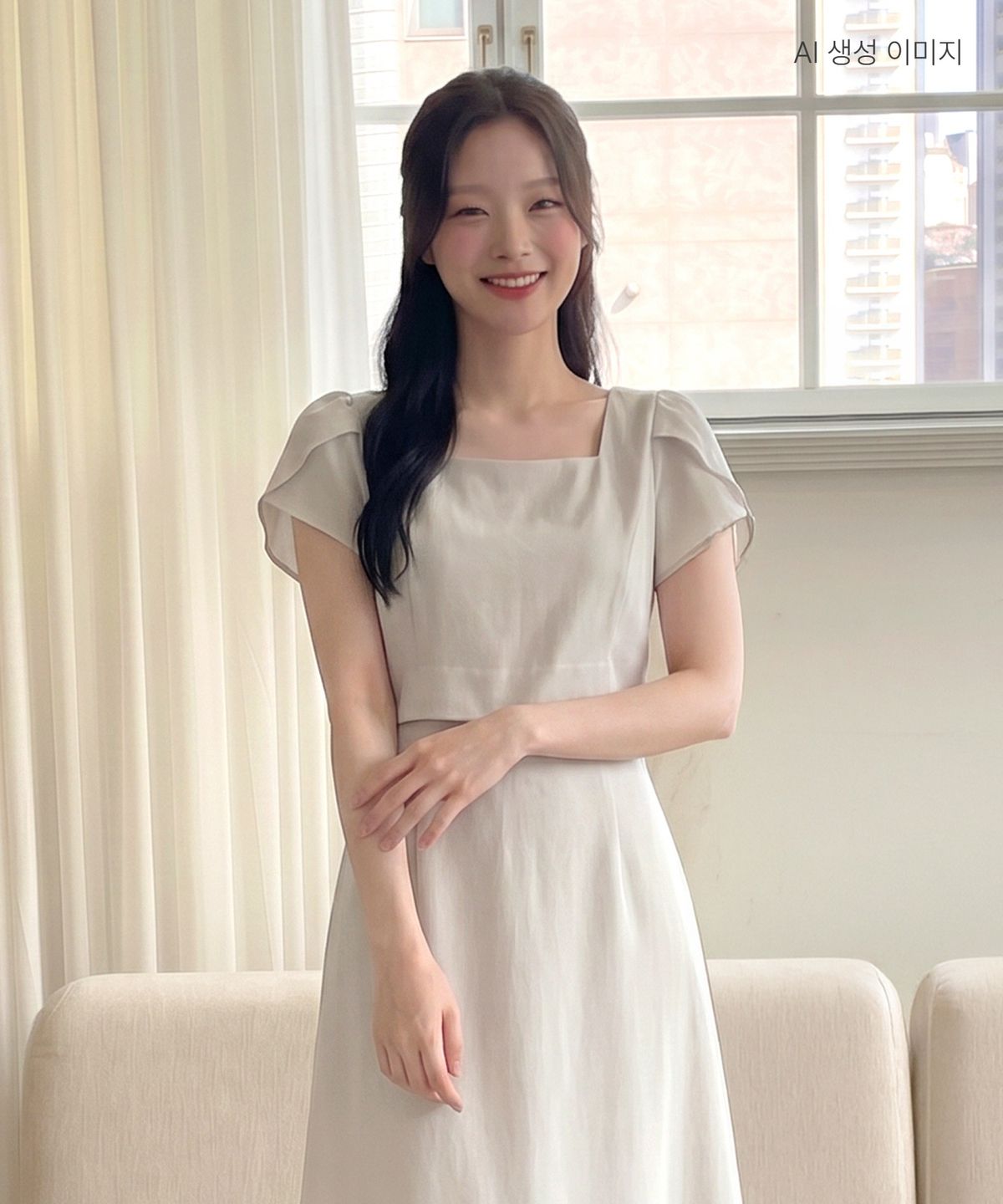 로엠(ROEM) 튤립소매 2in1 롱원피스 RMOWG25S12