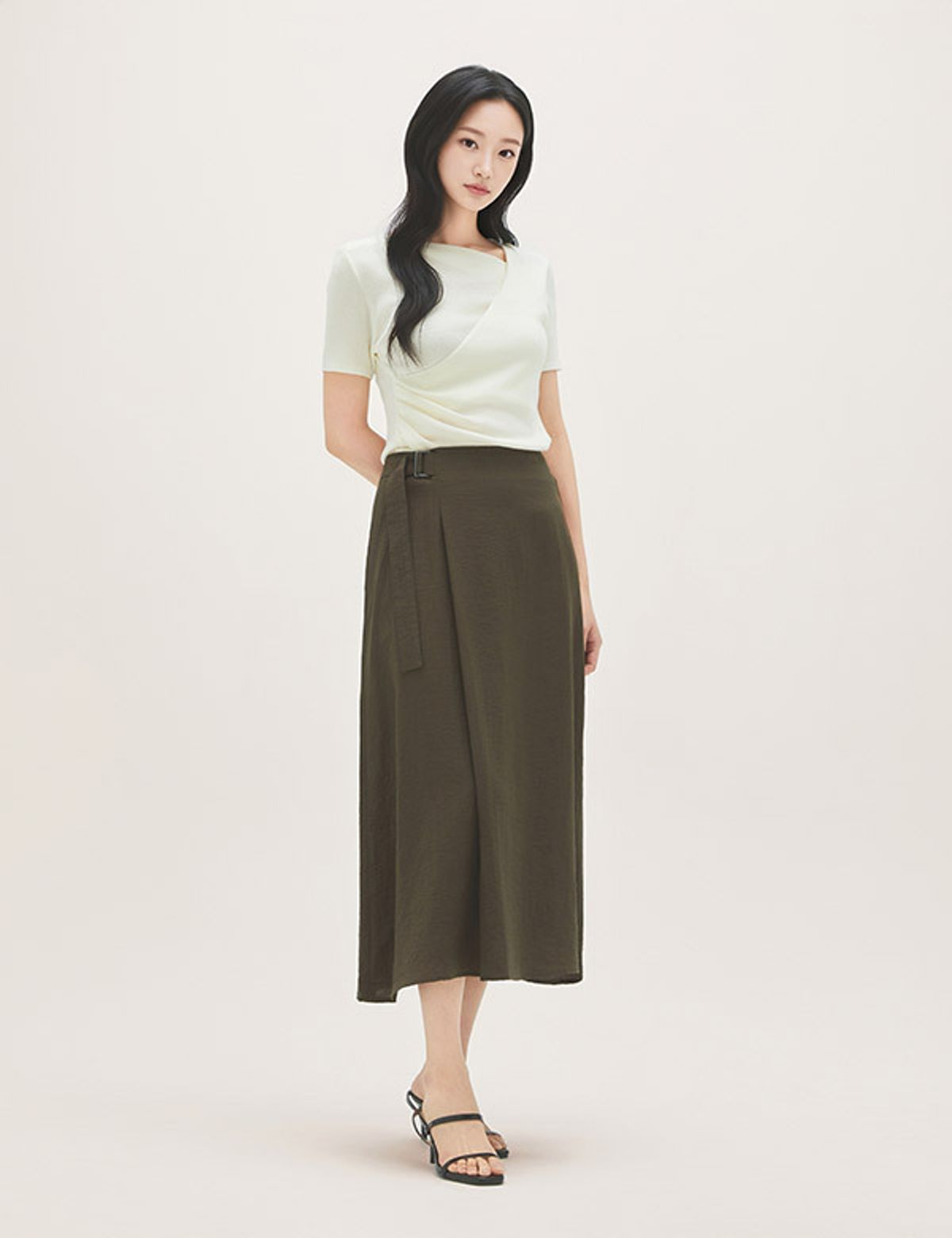 로엠(ROEM) A라인 롱 스커트 RMWHG25R12