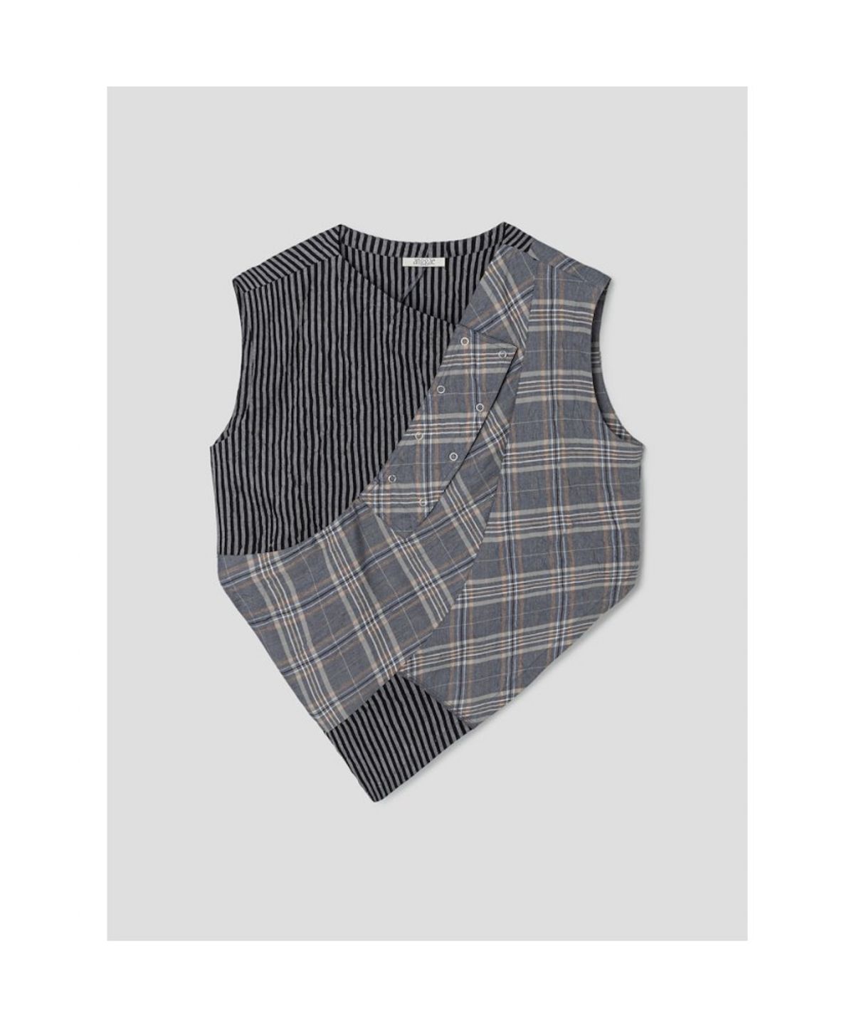 앙개(ANGGAE) Checkered Blouse  Grey