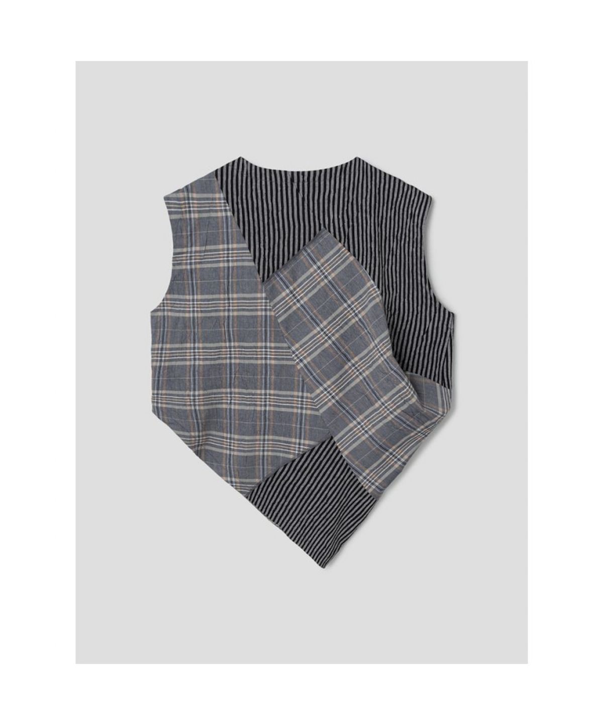 앙개(ANGGAE) Checkered Blouse  Grey