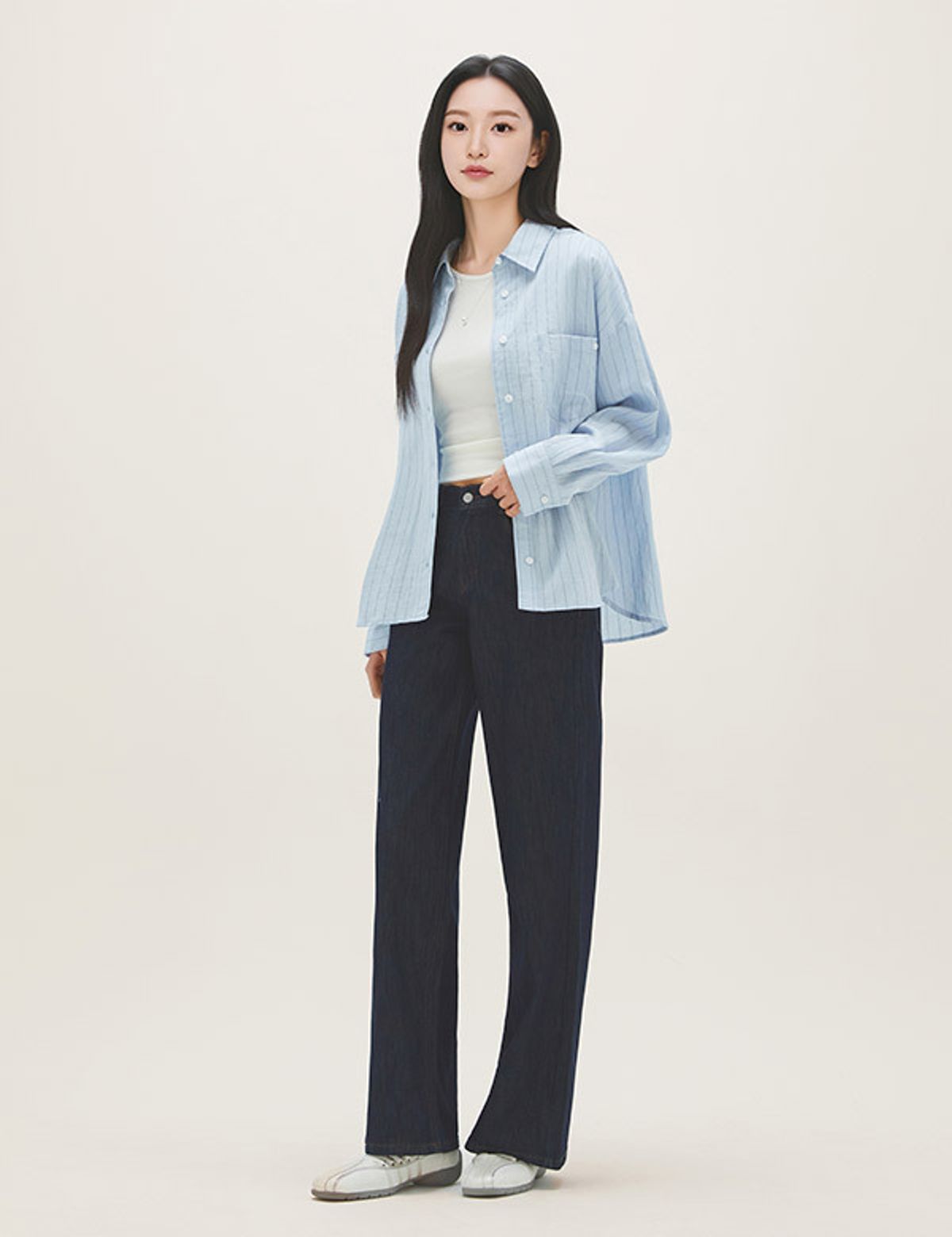 로엠(ROEM) 린넨 와이드 데님 (기본 ver.) RMTJG25G02