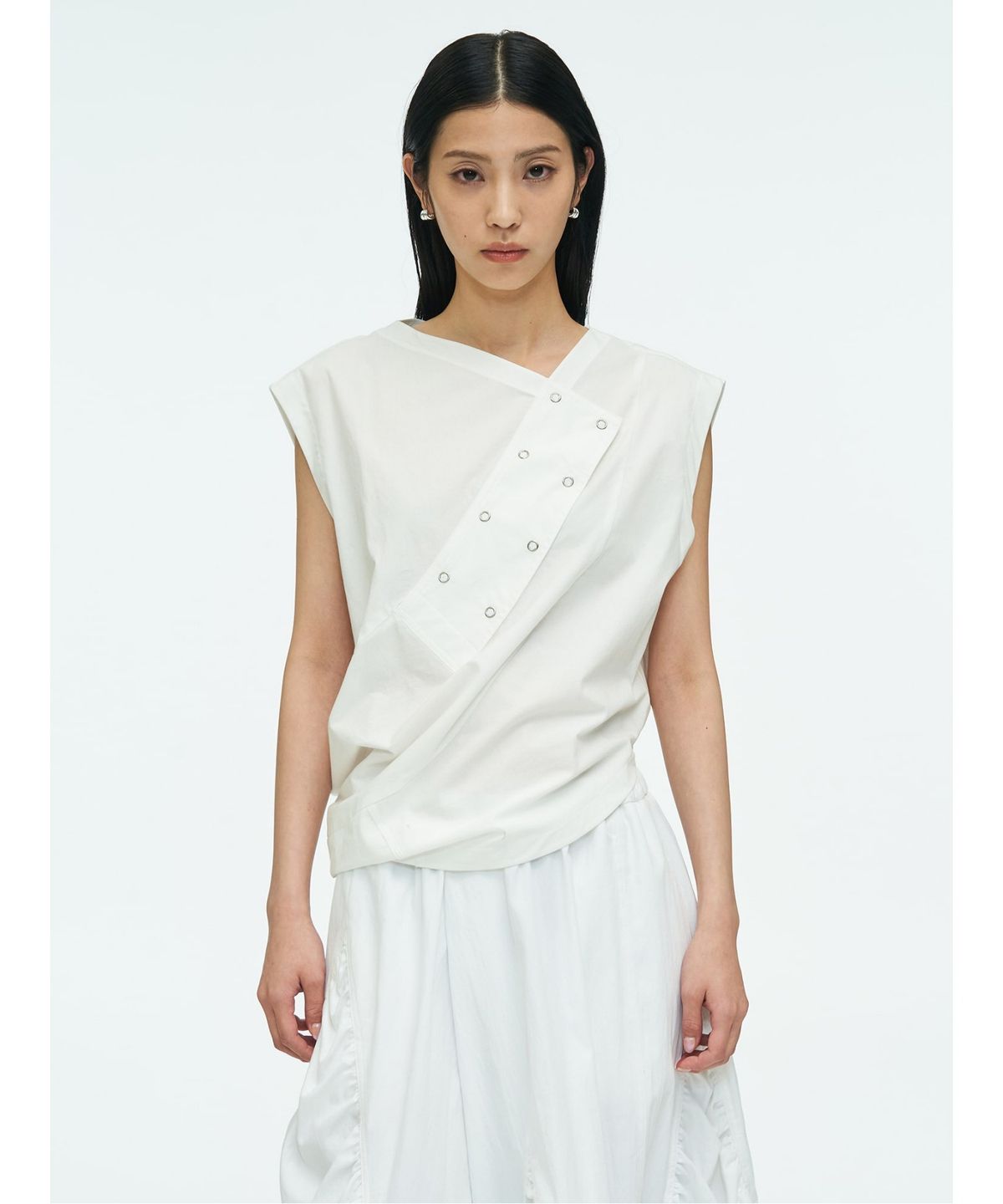 앙개(ANGGAE) Checkered Blouse  White