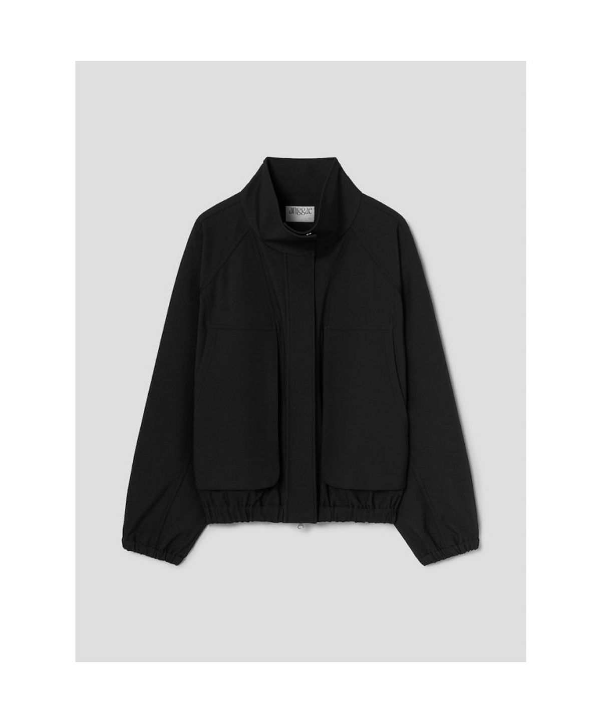 앙개(ANGGAE) High Neck Bomber  Black
