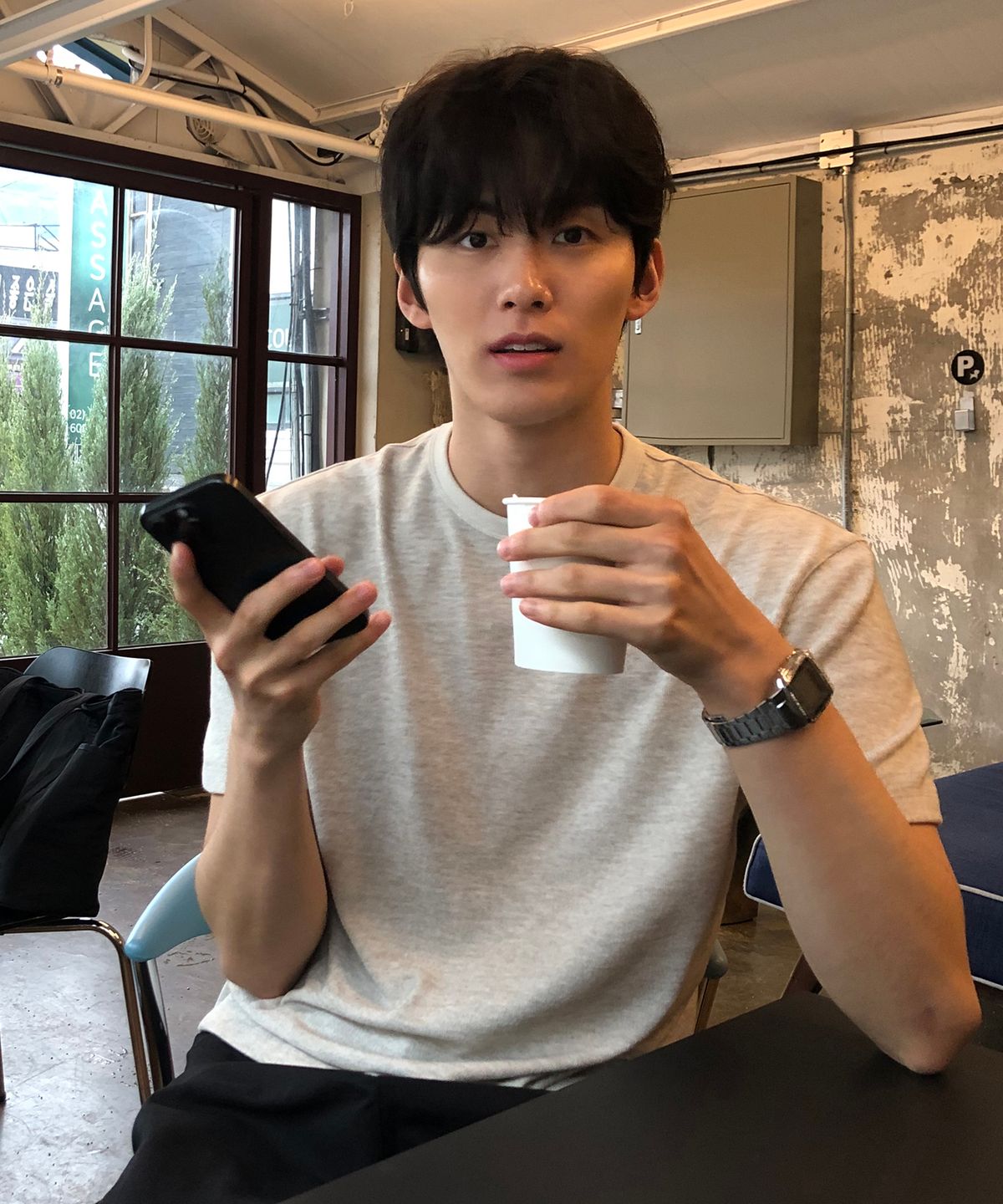 데이(THEY) [2PACK] 세미 크롭 니트 반팔 티셔츠(ROUND)_6 COLOR