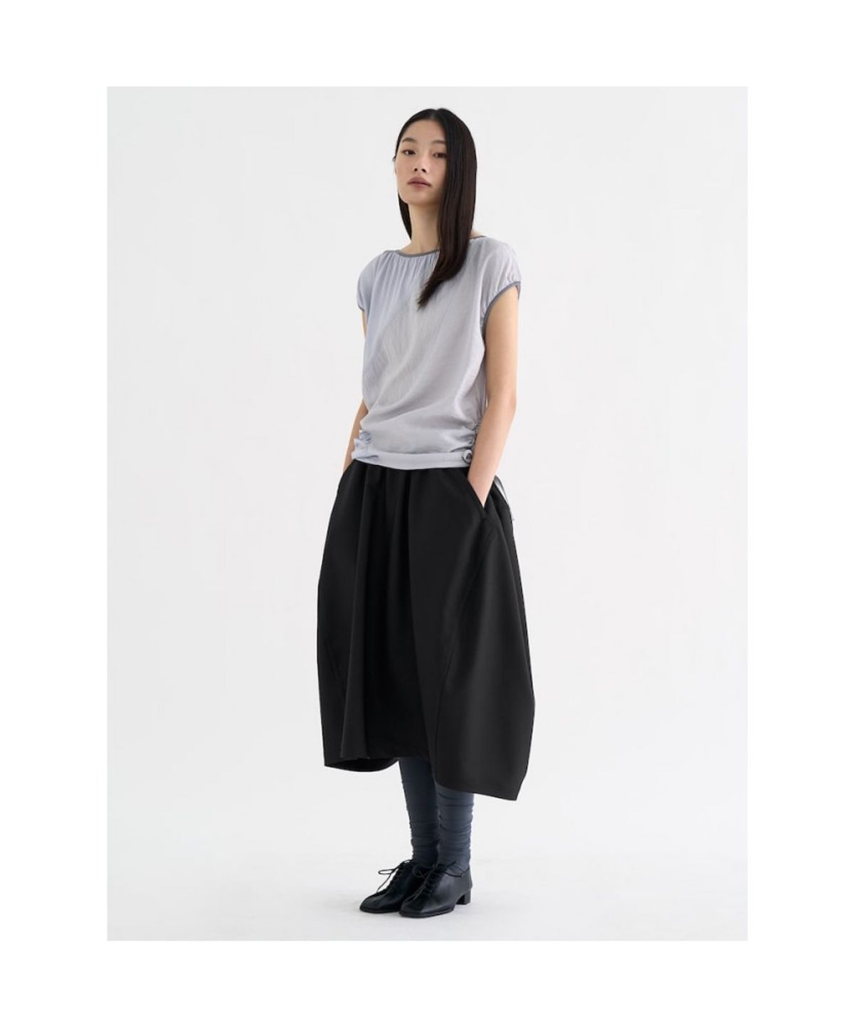 앙개(ANGGAE) Balloon Skirt  Black