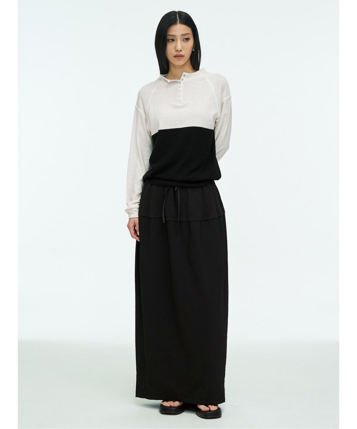앙개(ANGGAE) Balloon Skirt  Black