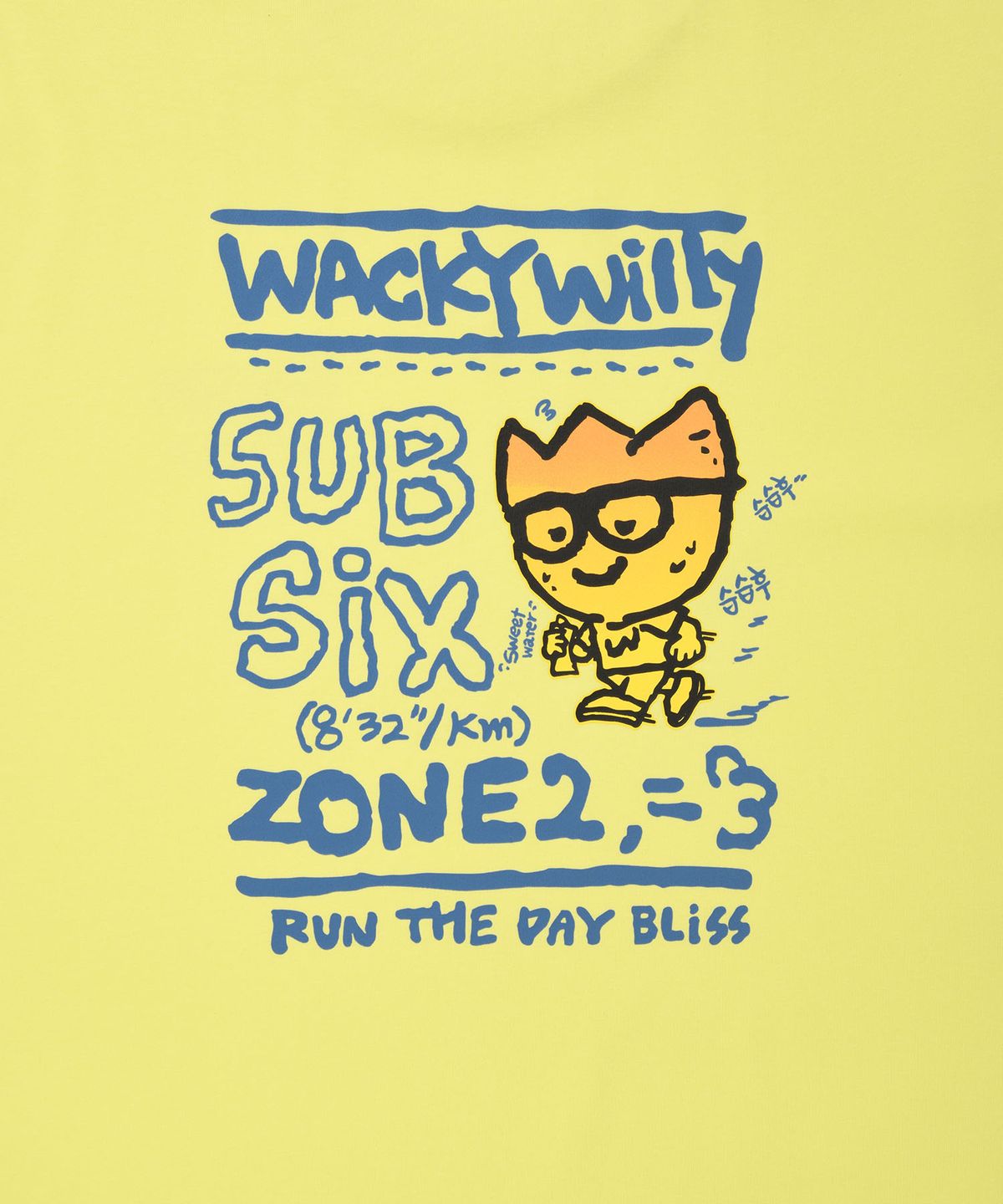 와키윌리(WACKY WILLY) 그래픽 반팔 티셔츠 라임