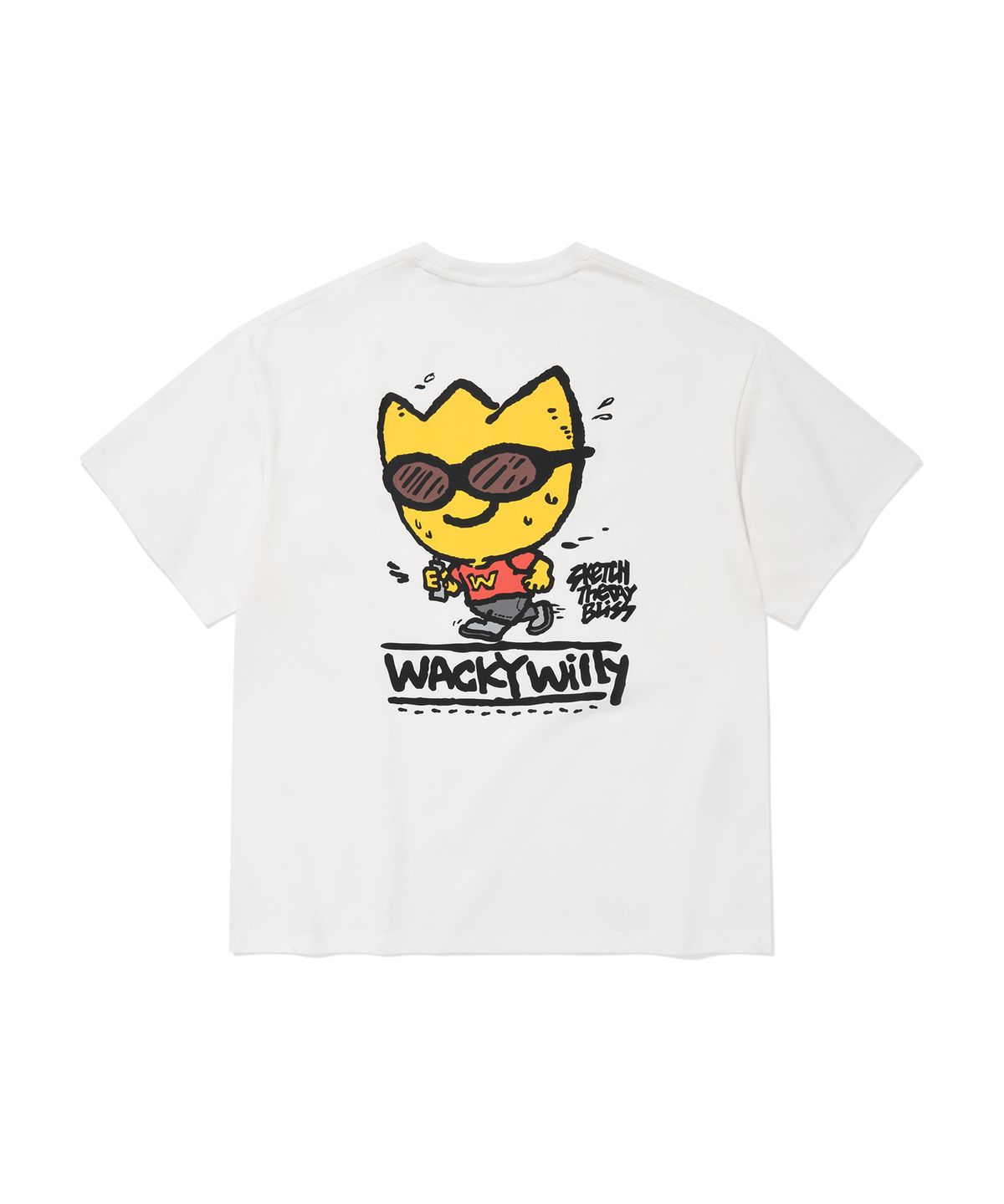 와키윌리(WACKY WILLY) 그래픽 반팔 티셔츠 화이트