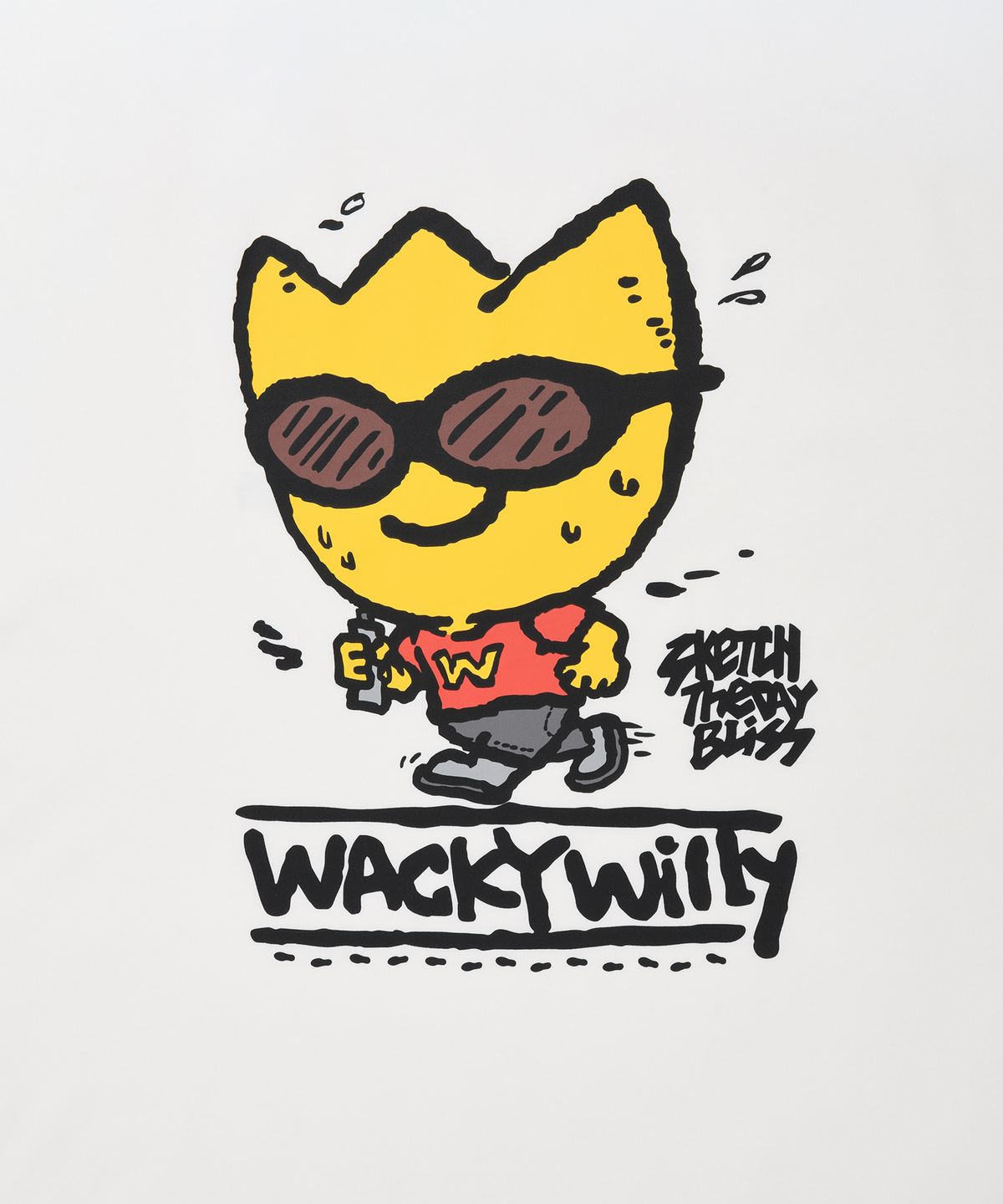 와키윌리(WACKY WILLY) 그래픽 반팔 티셔츠 화이트