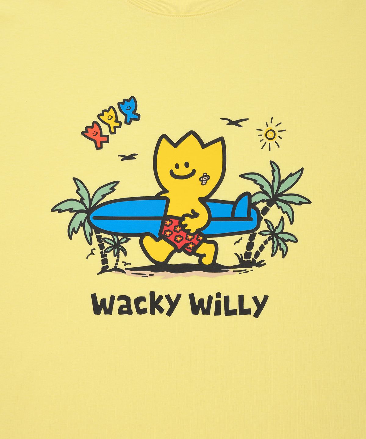 와키윌리(WACKY WILLY) 바캉스 그래픽 반팔티셔츠 옐로우
