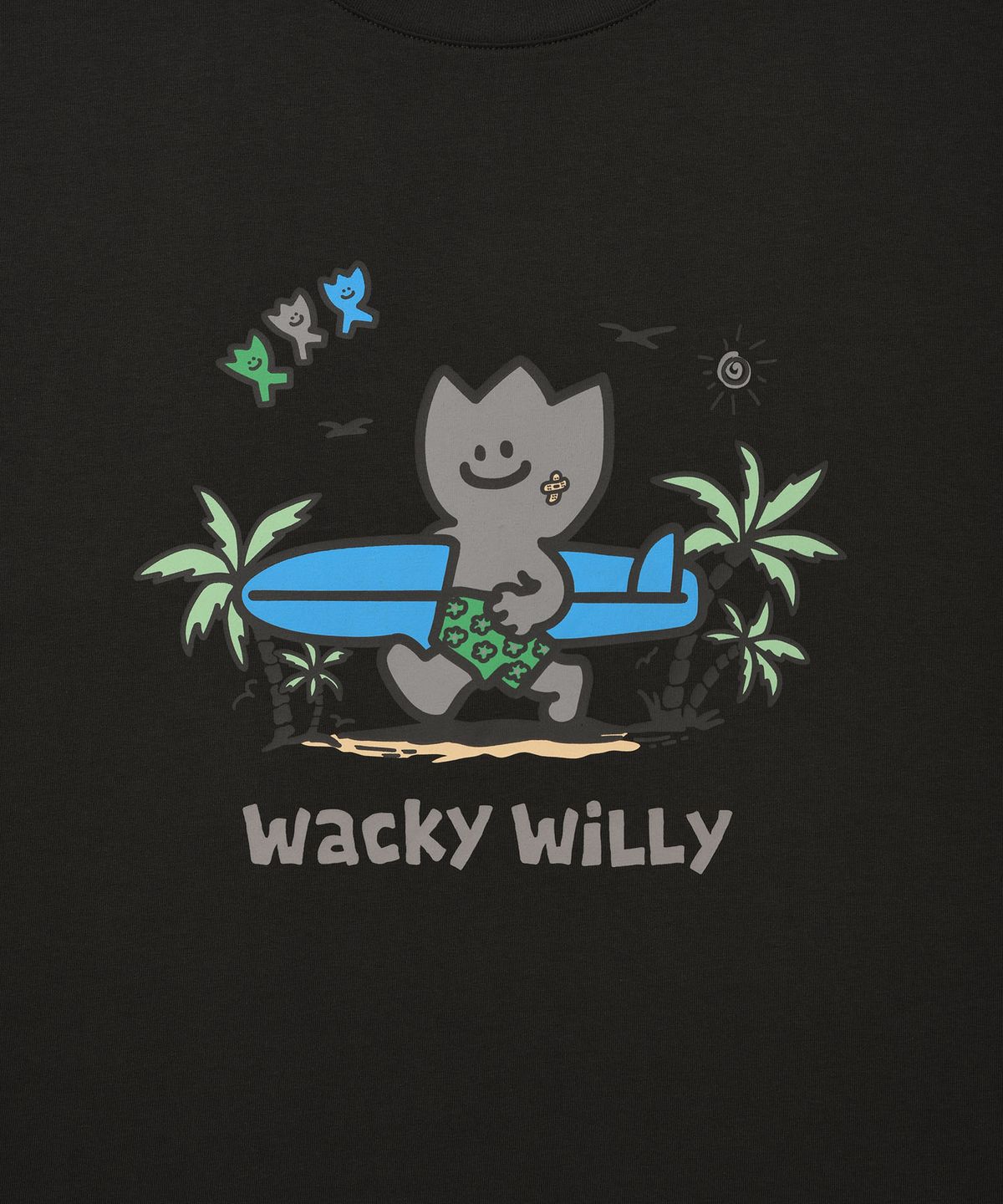 와키윌리(WACKY WILLY) 바캉스 그래픽 반팔티셔츠 차콜