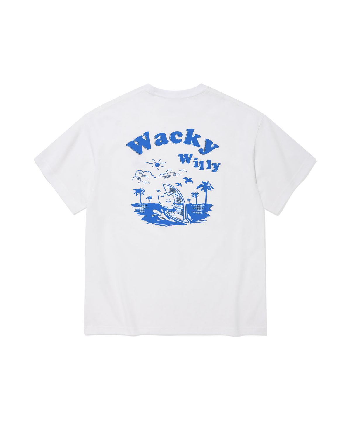 와키윌리(WACKY WILLY) 키키 서핑 그래픽 반팔티셔츠 화이트
