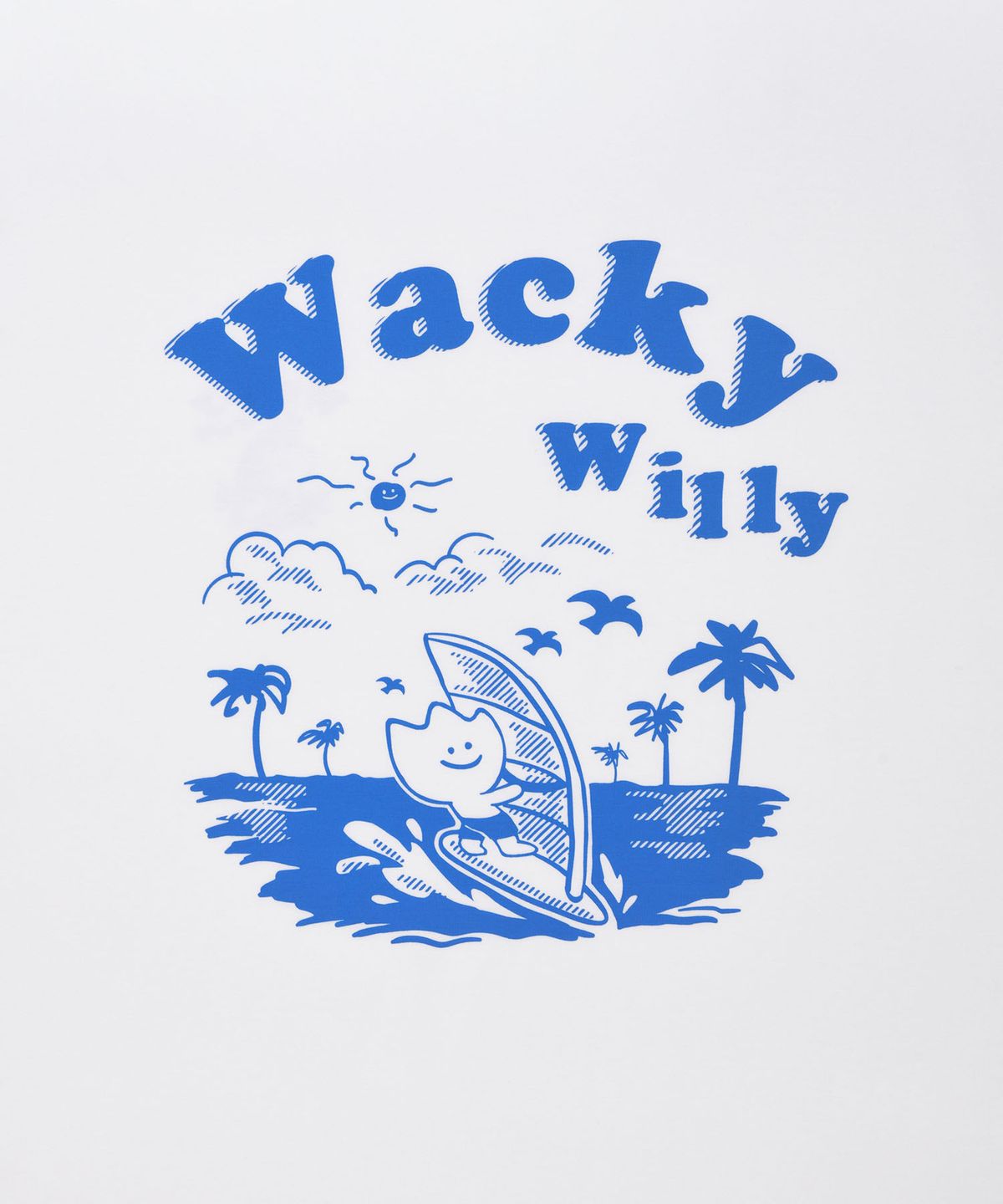 와키윌리(WACKY WILLY) 키키 서핑 그래픽 반팔티셔츠 화이트