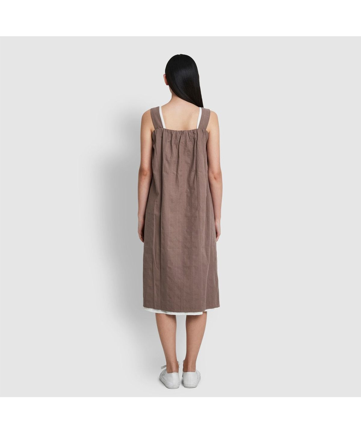 자주(JAJU) 여 링클 민소매 파자마 원피스_코코아
